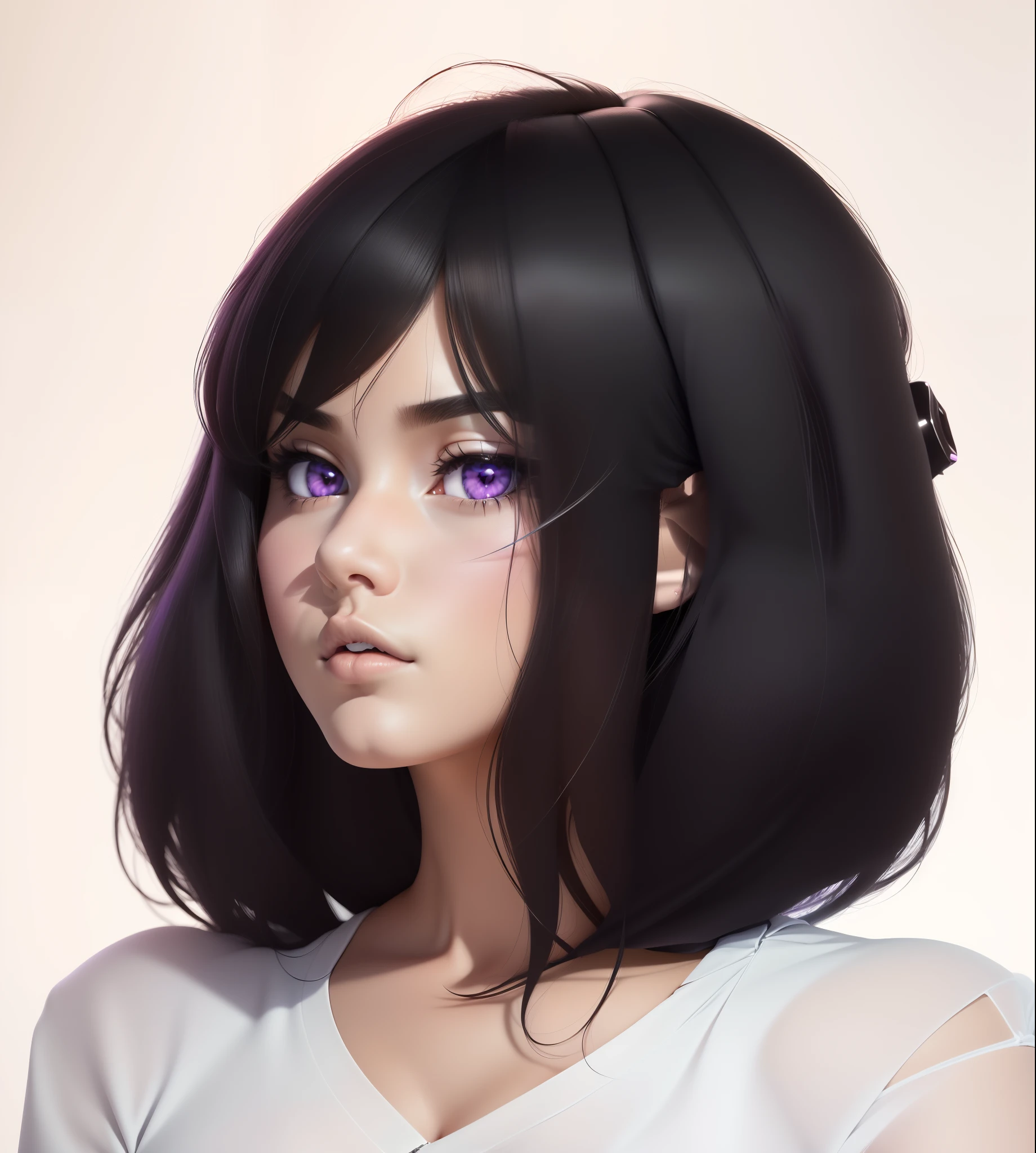 Close-up of man with black hair and purple eyes, semirealistic anime style, anime realism style, anime styled 3d, realistic anime style, semi realistic anime, Anime style. 8K, realistic anime 3 d style, Stylized as anime, Detailed anime soft face, realistic anime style, anime stylized, realistic young anime girl, anime style portrait, Epic 3D abstract emo girl, Short student of emo art, Anime style. 8K, Random Pose, Emo anime girl, anime styled 3d,  - anime gothic girl, modern anime style, single character full body