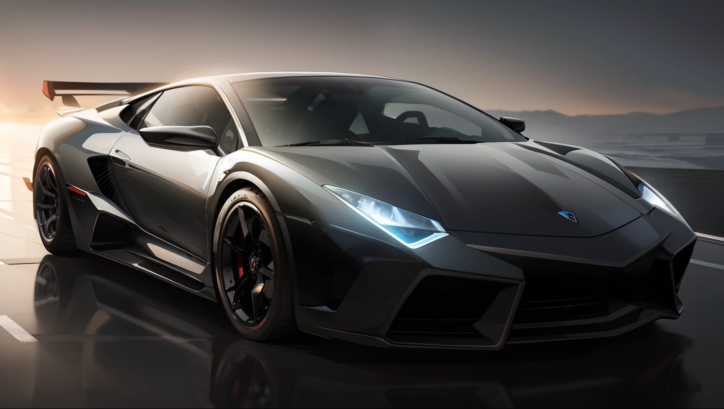 grand master,tmasterpiece,8k wallpaper,CG,Ultra-high image quality,light and shadow effect (lamborghini sports car:1.9)In front of the restaurant