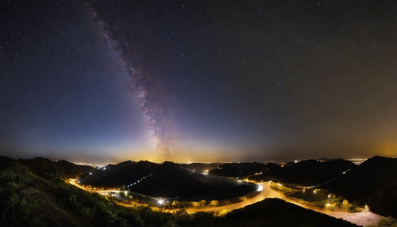 Luna creciente gigante、Calidad de imagen de alto nivel、.RAW、De pie en Tokyo Skytree、20 years old woman、Escena nocturna、Milky Way Galaxy、Andromeda Nebula、Calles de Tokio、Flowing lines of light、Cruce de la autopista metropolitana、Fortaleza、Puente del Arco Iris、Approaching planets, noche lluviosa y con rayos