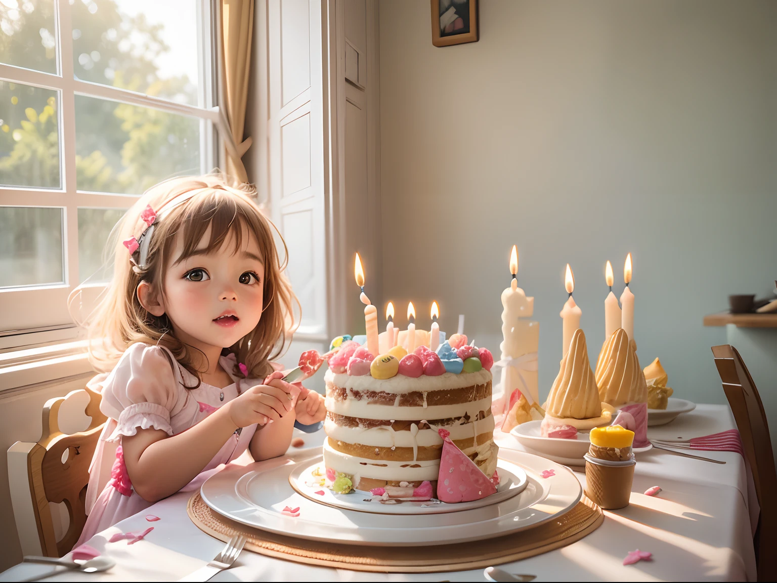 Birthday、a cake、chandelle