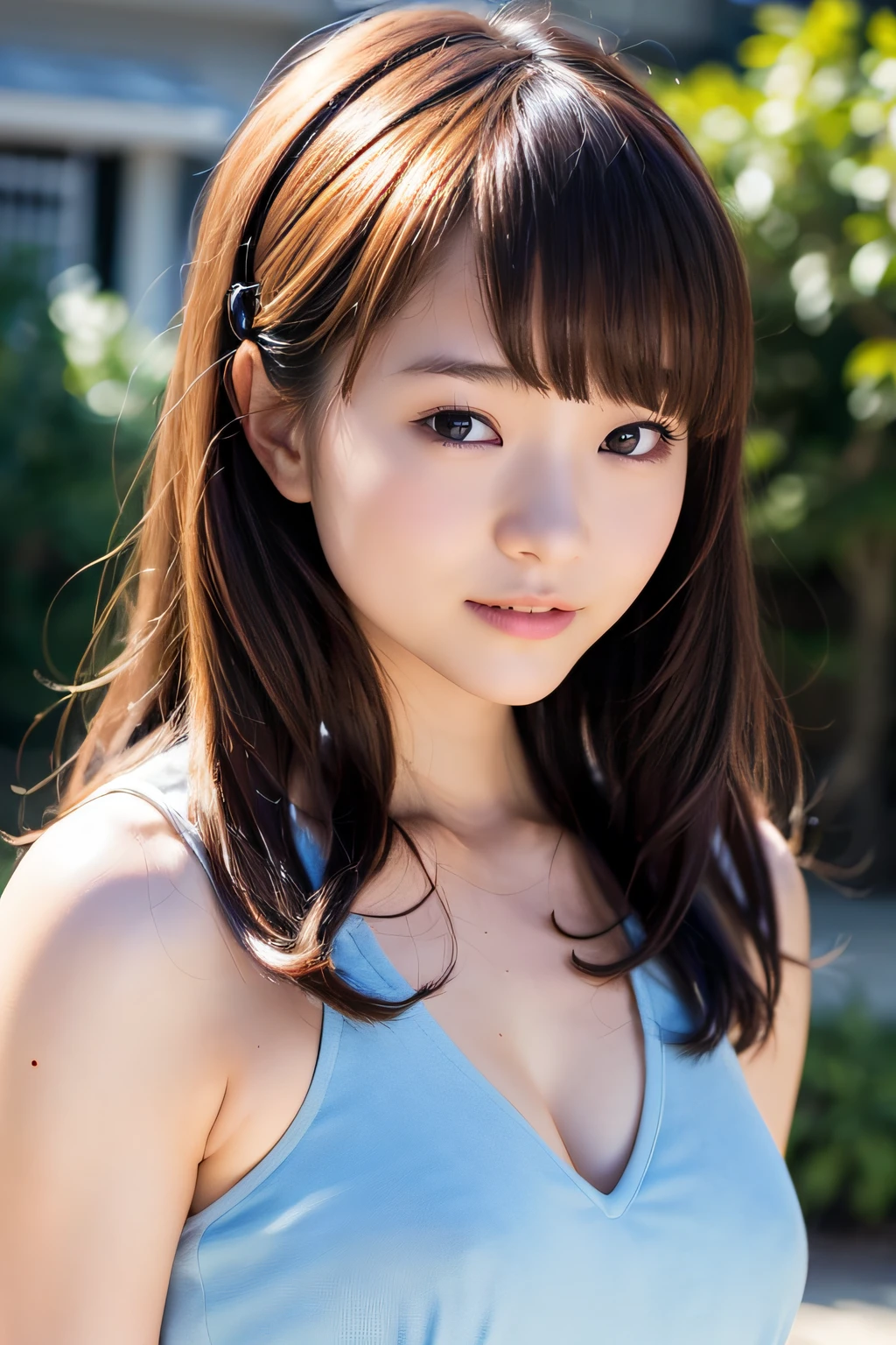 Fair-skinned and cute Japanese girl。transparent skin。Seductive eyes。Shiny brown hair。8ｋ