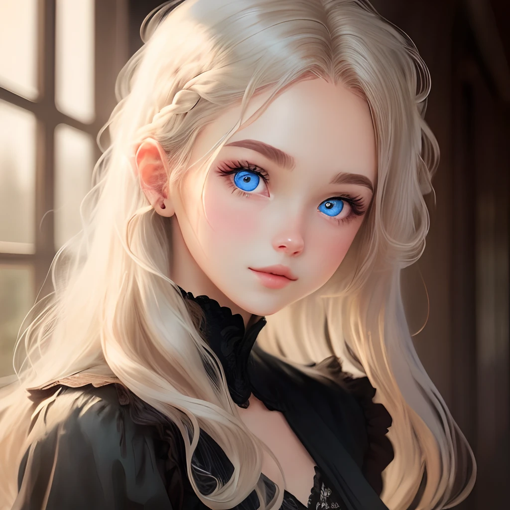 a girl with beautiful hair and beautiful eyes.