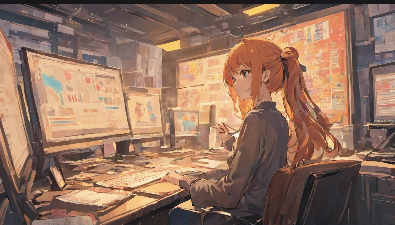 Japan woman working in office