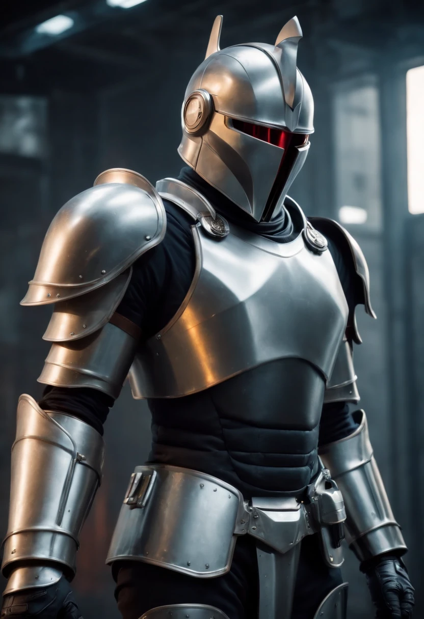 Wide shot Hyper Realistic Portrait Photograph of a Majestic Modern Cyberpunk Royal knight, 64k, Masterpiece, ULTRAHD