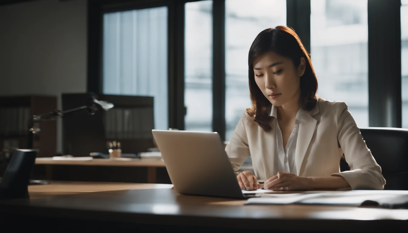 Japan woman working in office
