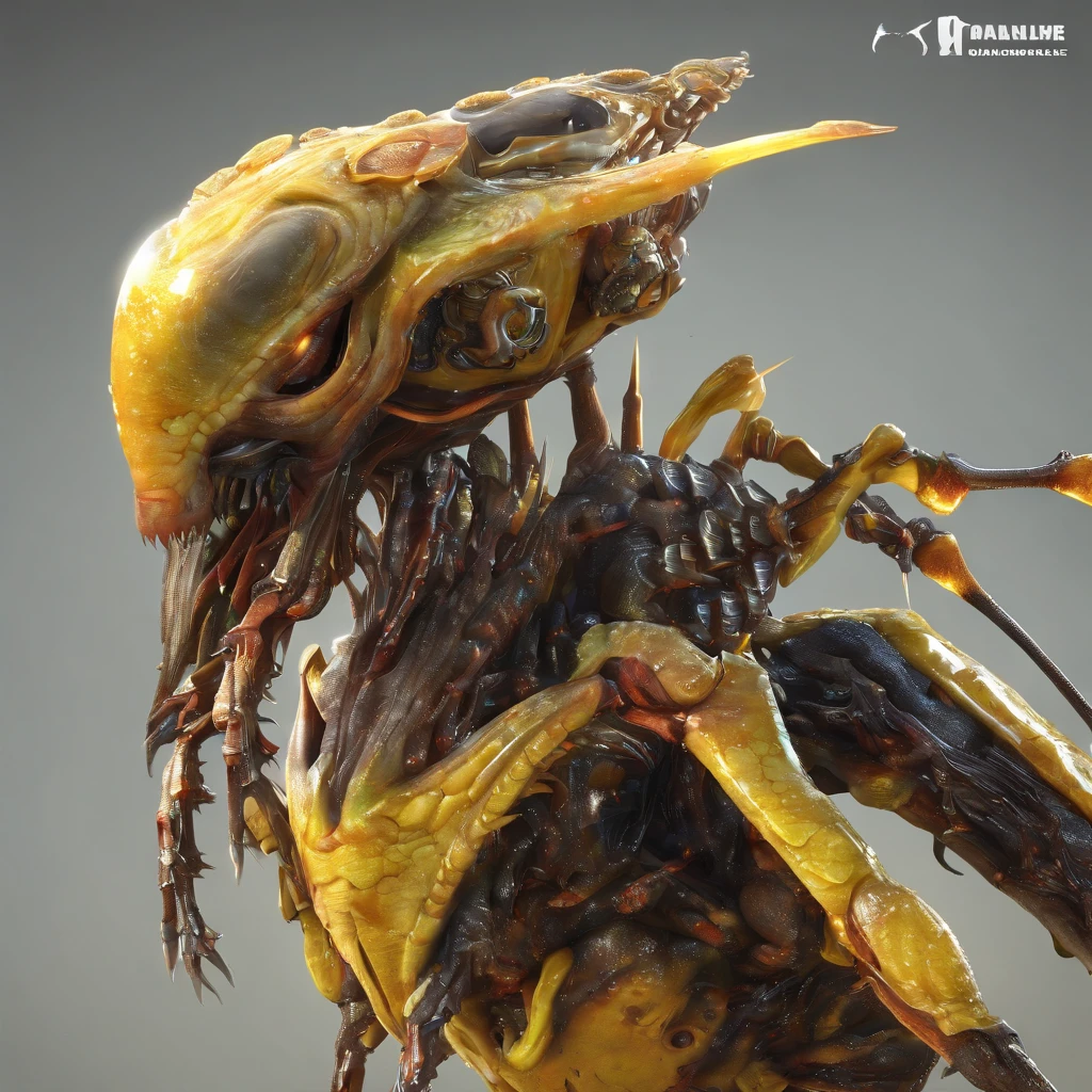 "(best quality,4k,8k,highres,masterpiece:1.2),ultra-detailed,(realistic,photorealistic,photo-realistic:1.37),close-up shot,alien creature,gotcha,yellow,fierce,extraterrestrial insect,mechanical space bug,insectoid,Chitinous,giant sharp fangs,Swarm-like,bio-mechanical face,Mutations creeping in,hive of Zerg,from Starcraft,creepy,grotesque,biological-technological hybrid,monstrous,nanotech-infused demon,meticulous hairy texture,toxic bioluminescent bugs"