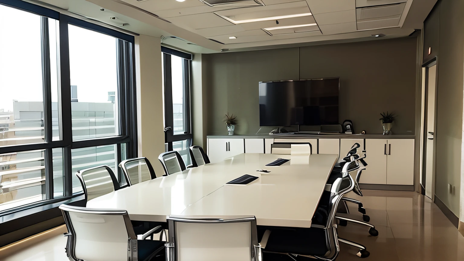 Scene of business man meeting room during business negotiation