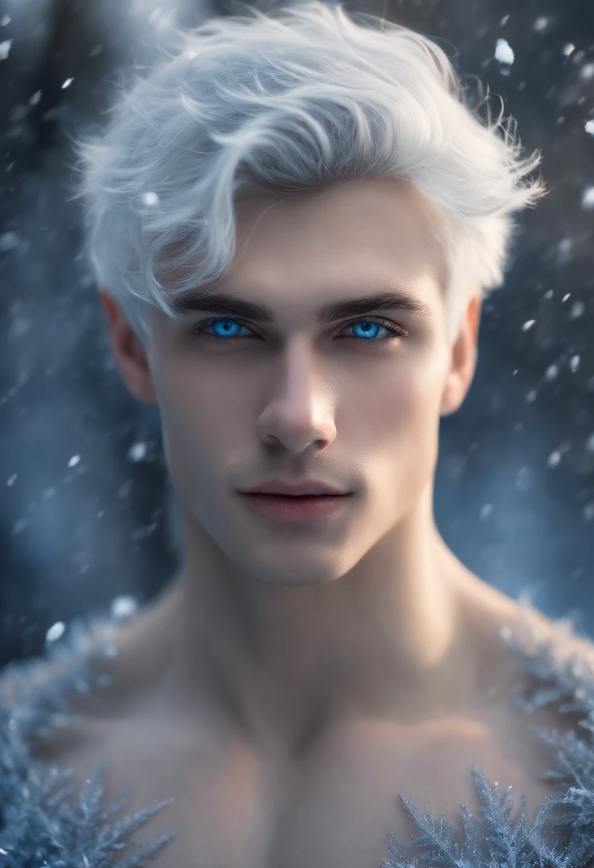 (8K, RAW photo, Highest quality) (((full-body shot:1.3))), (((blue eyes:1.5))), 18 years old, white pale skin, silver messy hair, silver medium hair, silver hair, (((jack frost:1.44))), ice magic, frost magic, magic cold, low angle shot, Realistic, (((fully naked:1.4))), nude, (((1 perfect penis:1.3))), 1 amazing penis, (((1 nice penis:1.2))), 1 beautiful penis, 1 great penis, 1 male penis, mal scrotum, perfect scrotum, male structure, male genitalia,, handsome man,frontage, Intricate details, Extremely detailed eyes and eyelashes, Manly, snow, snowing, snowed mountain, snowed pine-trees, (((dynamic pose:1.3))), ((movement pose:1.2))), Soft lighting, Cinematic lighting, Portrait, Exposing the pectoral muscles, male model, (((slim fit body:1.4))), ripped, defined body, Digital SLR, hyper qualit, Fujifilm XT3, Crystal clear, 8K UHD, High detail, Ultra photo realsisim, haar, ((Realistic skin), ((pores)), ((high detail skin)), volumettic light, far, complex 3D visualization, high detail, 1 handsome young man (nsfw) looking at the viewer (Pureerosface_V 1:0.6), pure, genuine human skin , (bare chest), vivid details, hyperrealistic, beautiful background, octane rendering, best quality, masterpiece, extremely detailed, computer graphics, unity, wallpapers (realistic, photorealistic: 1.37), stunning, fine details, masterpiece, best quality, official art, extremely detailed CG unity 8k wallpapers, (((Full Body))), ((Correct body structure)), (((Correct dissection))), (((Depth of field:1.5))), (((atmospheric perspective:1.4)))