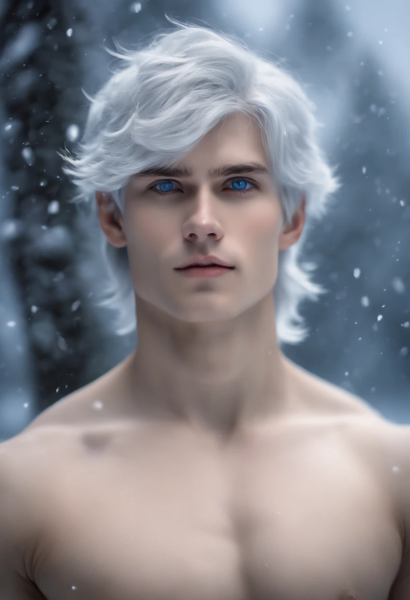 (8K, RAW photo, Highest quality) (((full-body shot:1.3))), (((blue eyes:1.5))), 18 years old, white pale skin, silver messy hair, silver medium hair, silver hair, (((jack frost:1.44))), ice magic, frost magic, magic cold, low angle shot, Realistic, (((fully naked:1.4))), nude, (((1 perfect penis:1.3))), 1 amazing penis, (((1 nice penis:1.2))), 1 beautiful penis, 1 great penis, 1 male penis, mal scrotum, perfect scrotum, male structure, male genitalia,, handsome man,frontage, Intricate details, Extremely detailed eyes and eyelashes, Manly, snow, snowing, snowed mountain, snowed pine-trees, (((dynamic pose:1.3))), ((movement pose:1.2))), Soft lighting, Cinematic lighting, Portrait, Exposing the pectoral muscles, male model, (((slim fit body:1.4))), ripped, defined body, Digital SLR, hyper qualit, Fujifilm XT3, Crystal clear, 8K UHD, High detail, Ultra photo realsisim, haar, ((Realistic skin), ((pores)), ((high detail skin)), volumettic light, far, complex 3D visualization, high detail, 1 handsome young man (nsfw) looking at the viewer (Pureerosface_V 1:0.6), pure, genuine human skin , (bare chest), vivid details, hyperrealistic, beautiful background, octane rendering, best quality, masterpiece, extremely detailed, computer graphics, unity, wallpapers (realistic, photorealistic: 1.37), stunning, fine details, masterpiece, best quality, official art, extremely detailed CG unity 8k wallpapers, (((Full Body))), ((Correct body structure)), (((Correct dissection))), (((Depth of field:1.5))), (((atmospheric perspective:1.4)))