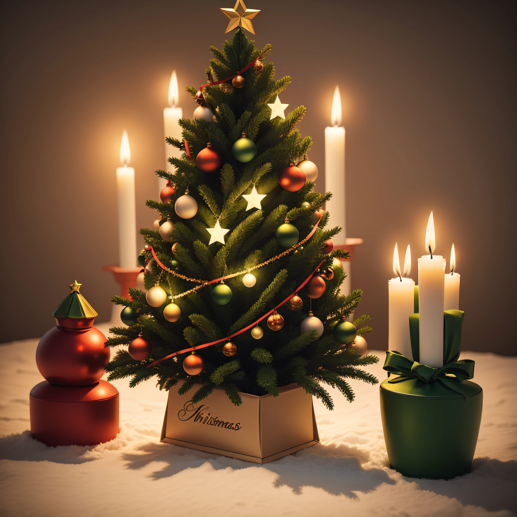 christmas tree with candles	christmas, tree, holiday, decoration, xmas, celebration, christmas tree, new, winter, year, pine, gift, star, fir, ball, season, green, ornament, illustration, decorations, present, vector, ribbon, decorated, box