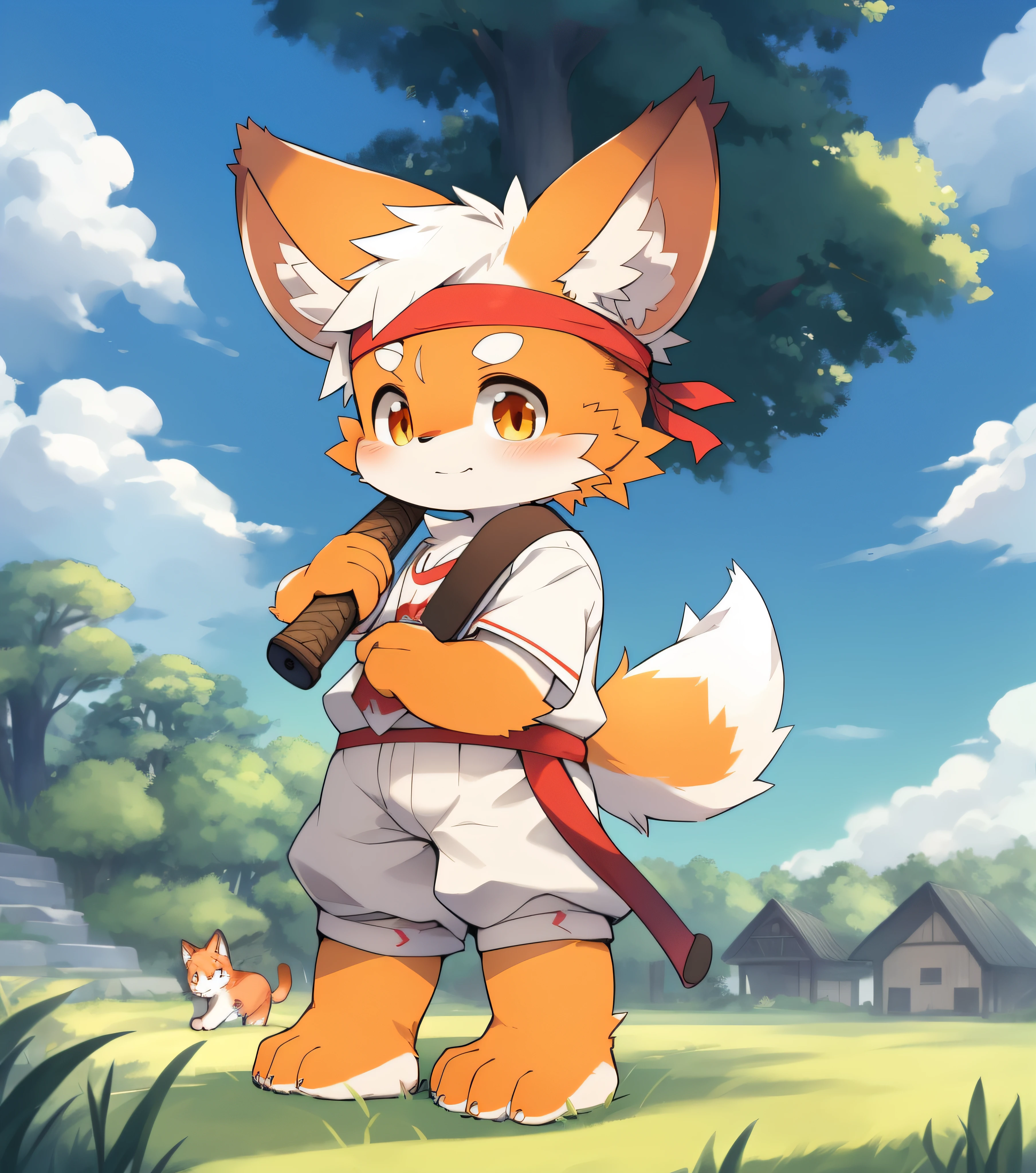 Orange fur,Orange fur,Orange skin,Beast too,Orc little boy,grassy fields,lawns,standing on your feet,attention,blue-sky,shaggy,shaggy,Orange fur,Orange fur,Orange fur,Orange fur,Orange hair,male people,canid,adolable,adolable,adolable,solo person,Detailed fur,Orange eyes,Thick eyebrows,Fluffy tail,white short sleeve,short white pants,ultra - detailed:1.0,Libido boy,toddlers,toddlers,toddlers,children,children's,Gamine,Beast too,Beast too,Beast too,adolable,adolable,Shota(Via Dagasi:1.1),anatomy correct,Barefoot,The barefoot,Barefoot,Barefoot,Barefoot,standing on your feet,attention,bald-headed,Cat feet,lawns,grassy fields,On the lawn,on a grassy field,Tread on the grass,Trampling on small grass,Tread on the grass,Trampling the meadow,Tread on the lawn,Trampling the lawn,bald-headed,balding,balding,Orange paws,Orange paws step on the grass,Orange paws on the grass,Orange paws,Trampled grass,Trampled grass,Stand on the lawn,standing in grassy field,Stand on the lawn,red waistband,komono,red headband,Blood,A child with a katana in his hand,Children with serious expressions,Very shiny orange fur,Wide and thick red headband