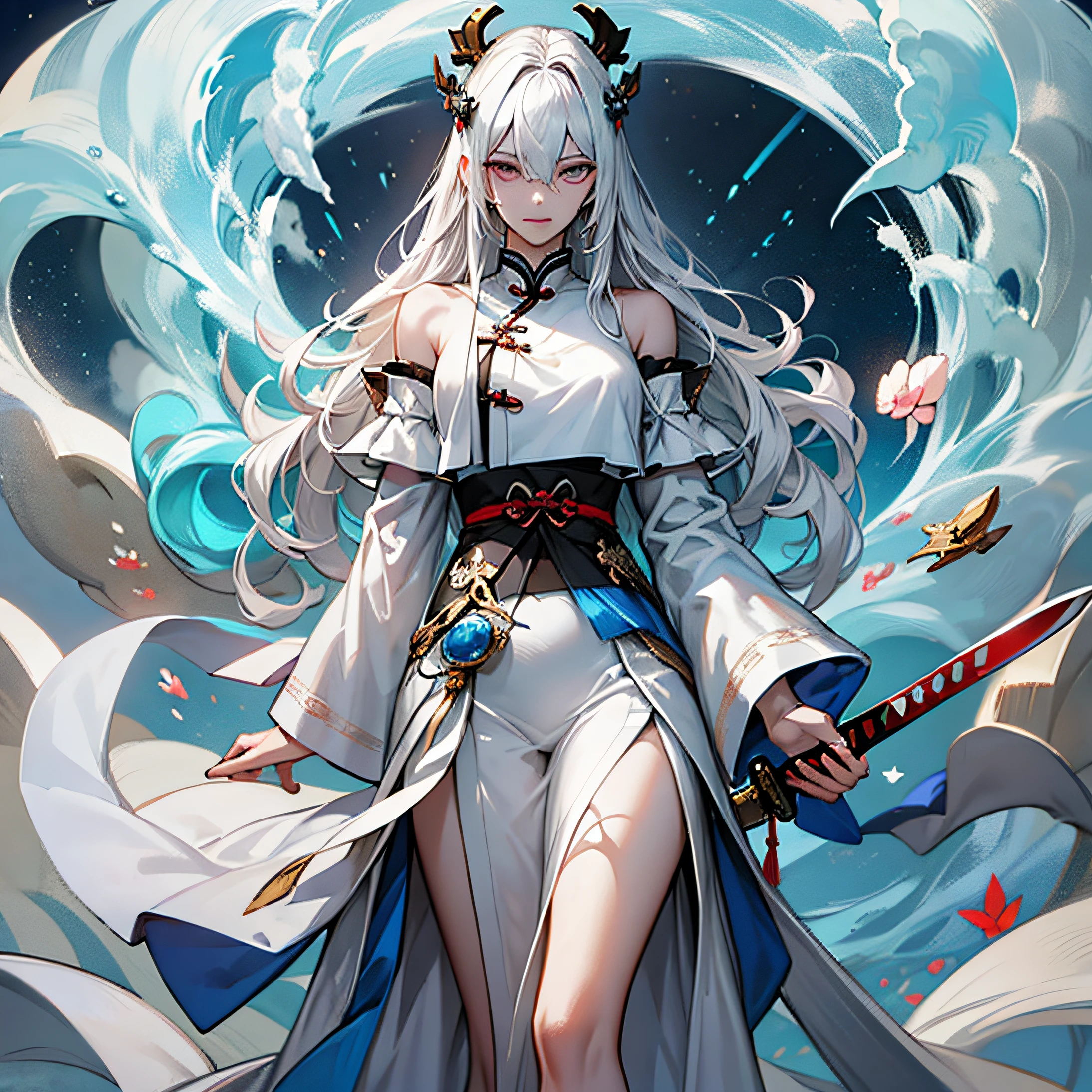 Nemu，Sword-eyed stars，The appearance is cold and elegant，White clothes and white hair，Such as the Qinghua of the Immortals is not clean，Long and thin body，