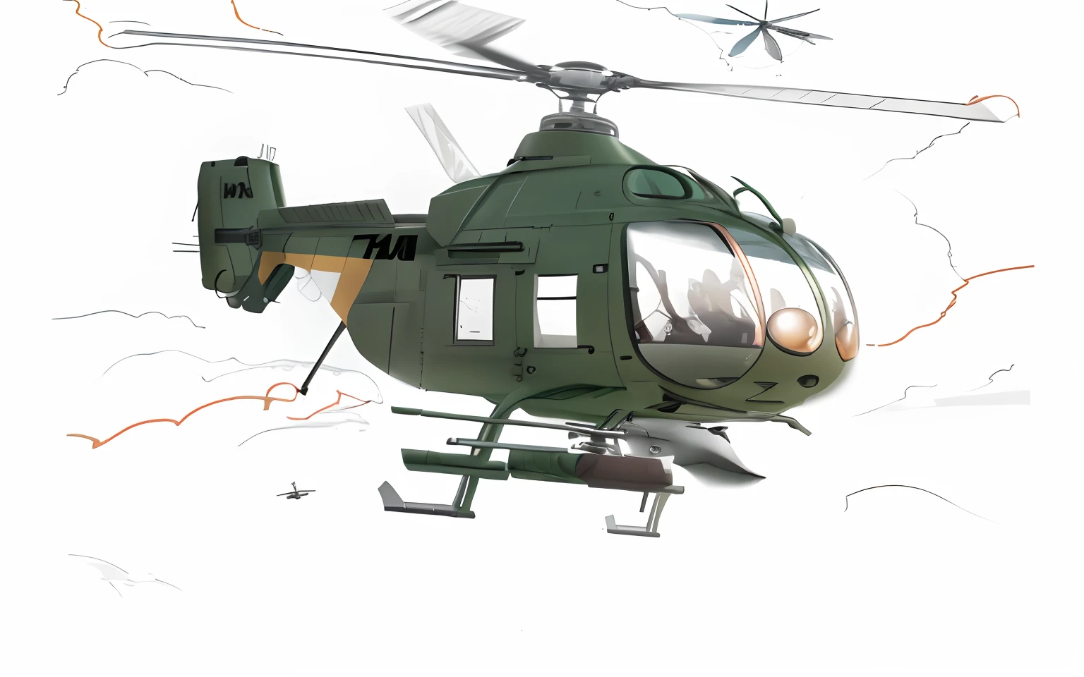 There is a helicopter