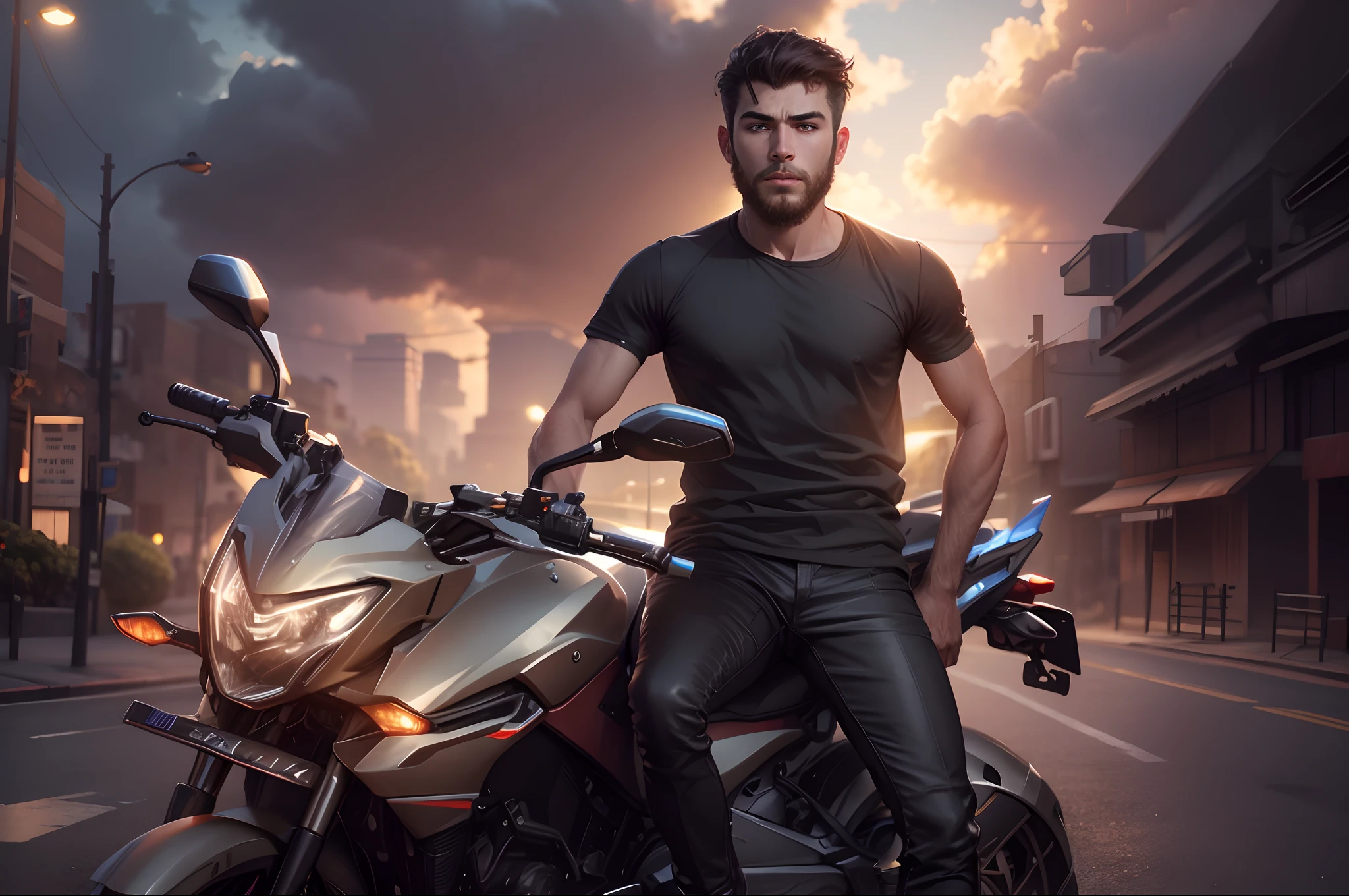 Syberpunk handsome boy, change background, realistic,road,4k ultra HD