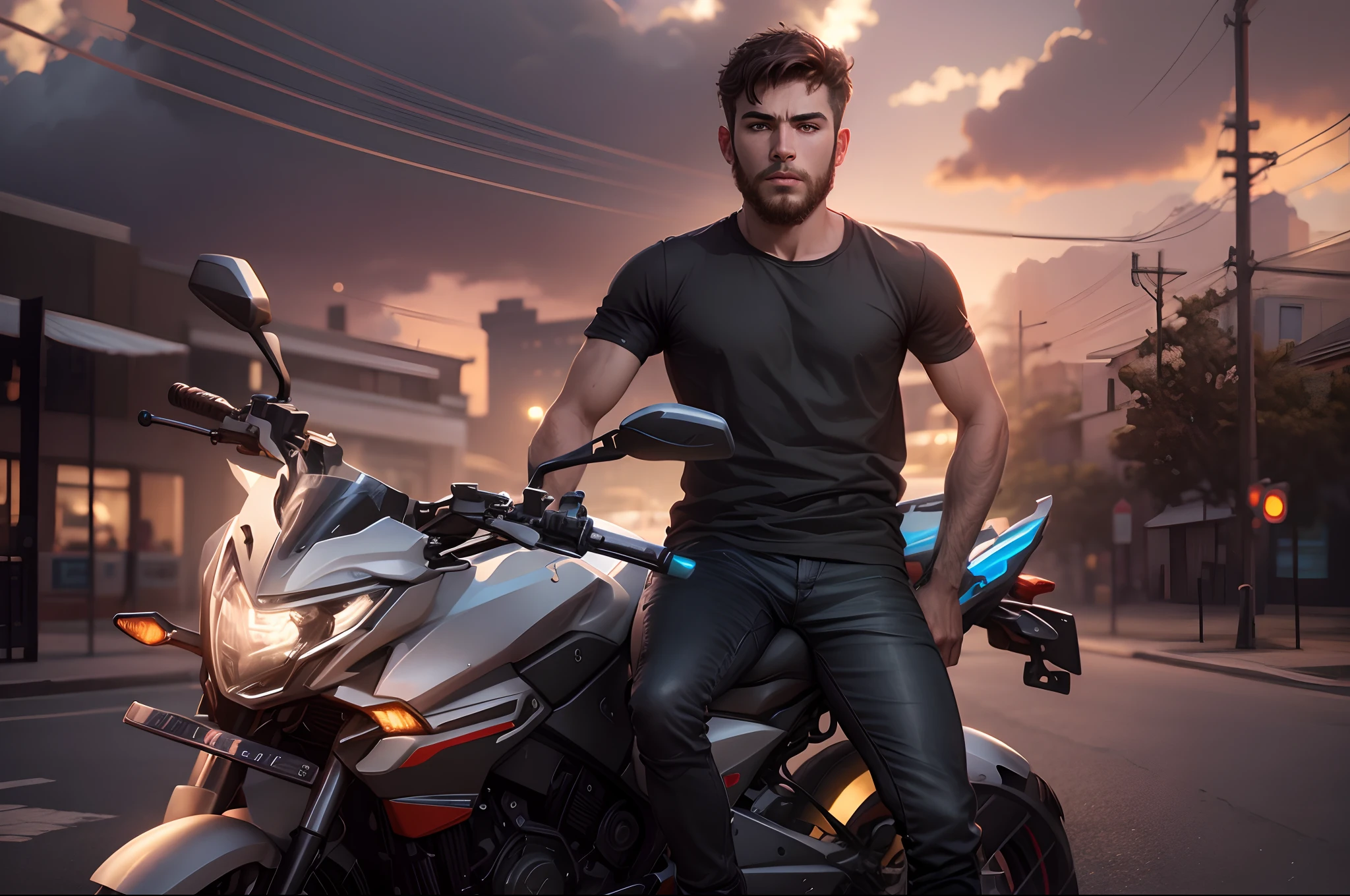 Syberpunk handsome boy, change background, realistic,road,4k ultra HD