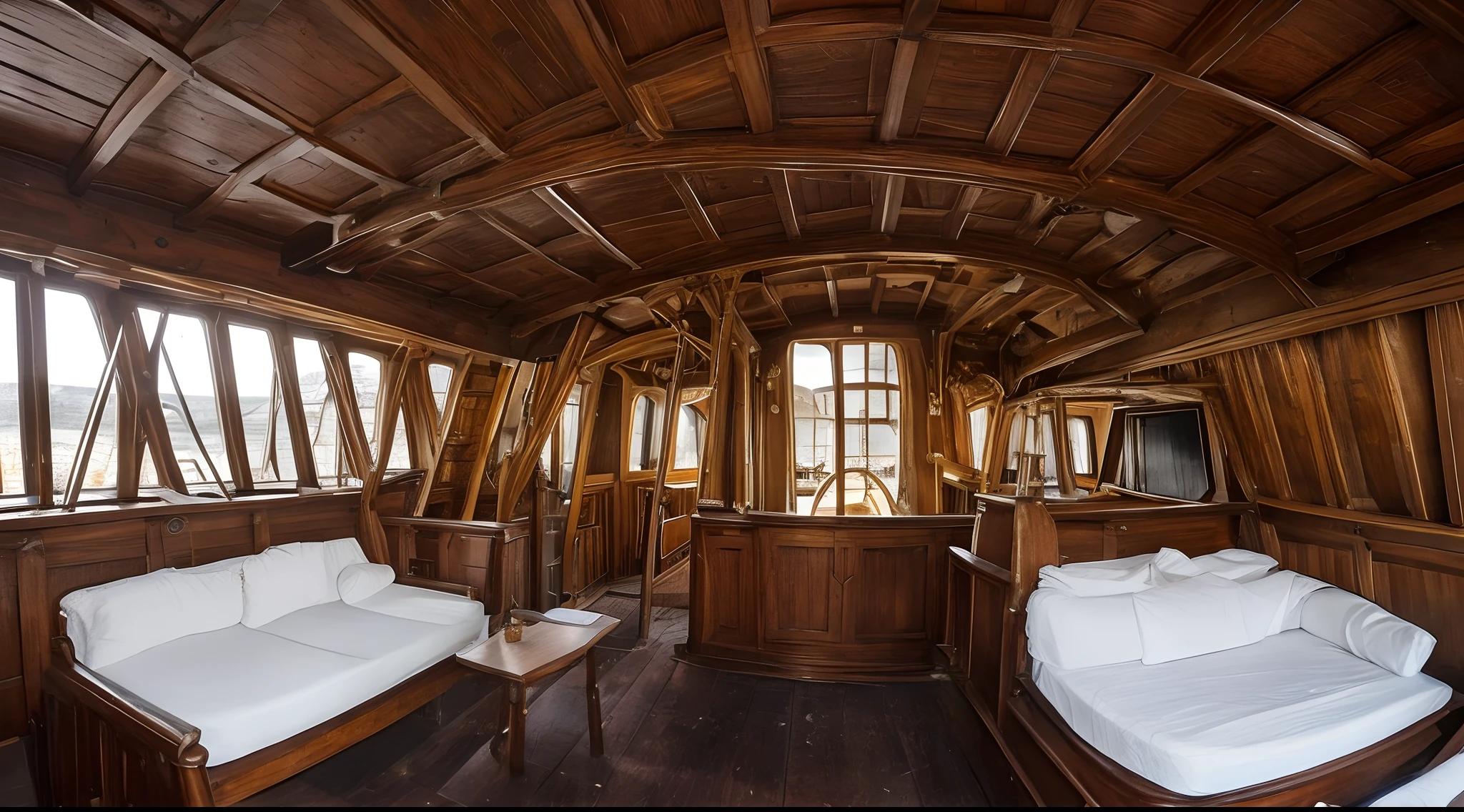 interior of a 15th century medieval galleon ship