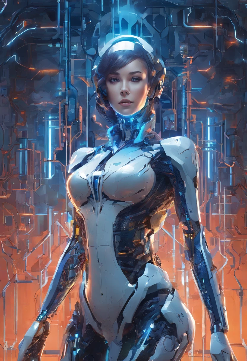 biomechanicle lean female semi-cyborg,(full body),(weared in (translucent:1.2) organza | with silicon skin | iron details | iron cyborg skeleton body), close-up, (highly detailed spaceship | sci-fi) environment, (majestic epic composition | dynamic pose), depth of field, medium shot, ( (warm light:1.4) | (rim light:1.5) ), cinematic, (highly detailed | Maximum clarity and sharpness)