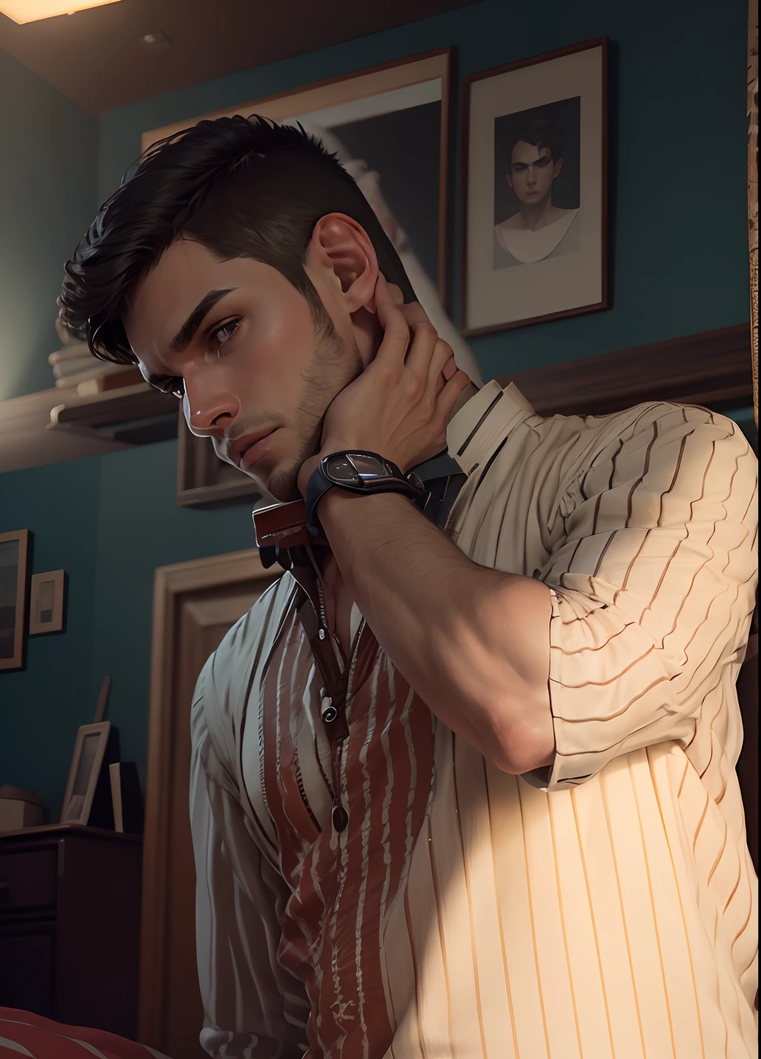 2boy,realistic, detailed, young man, sitting on bed, t-shirt,shirt, loving look,bedroom background, detailed face, detailed hair, detailed hands, detailed legs, detailed eyes, detailed skin, dynamic lighting, detailed face, detailed hands, detailed legs, detailed fingers, detailed hair, detailed eyes, detailed skin, dynamic lighting, (realistic:1.4), 8k ultra hd, (ultra realistic), (photo realistic), (masterpiece), (best quality)