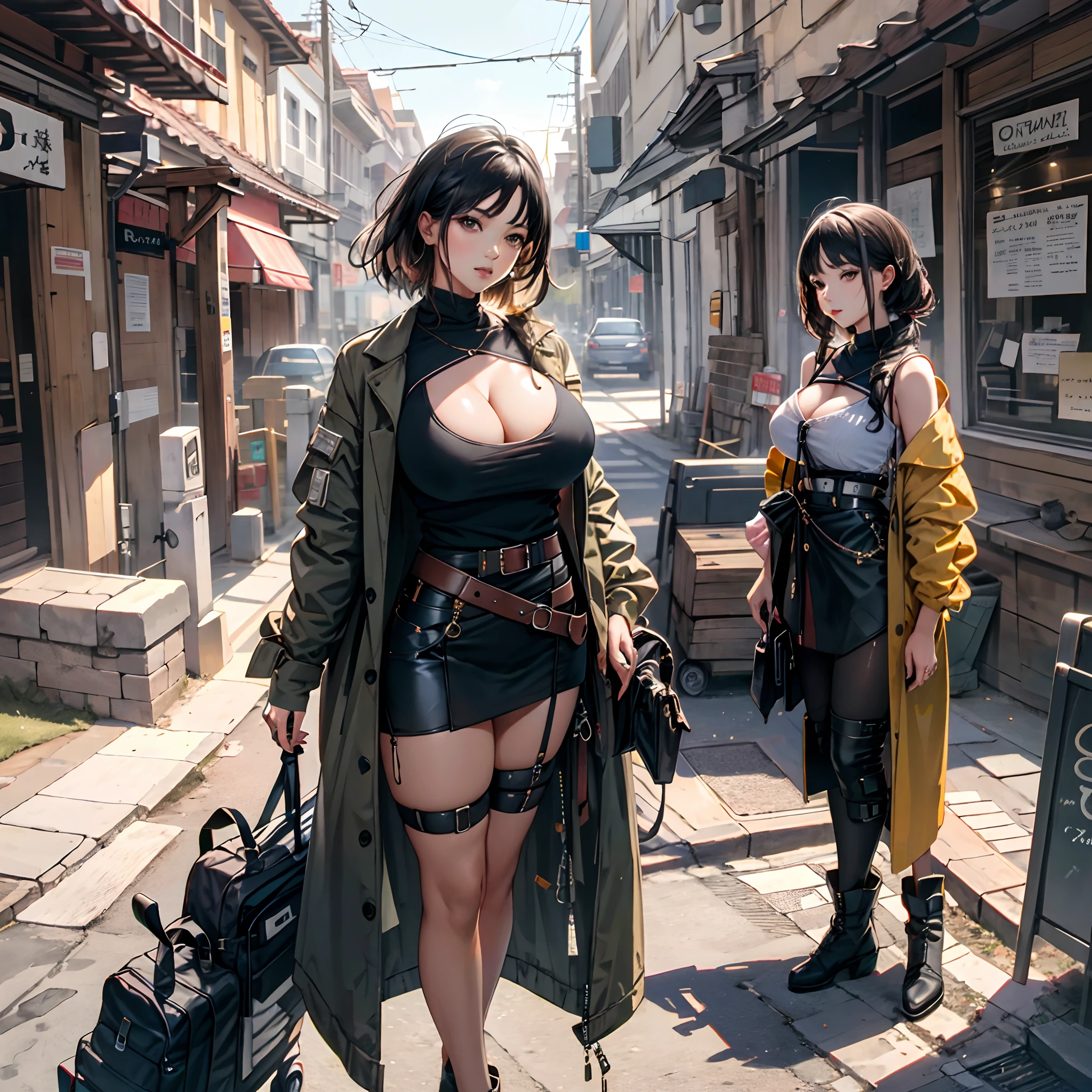 (big breast),(slender waist), various  posing, thigh, exotic, (wearing various underwear), tight skirt, secretary,  best quality, clear face, ultra high res, (photorealistic) ,1girl, masterpiece,best quality, masterpiece,symmetrical, High detail RAW , [:(highly detail face: 1.3):0.1],[:(cleavage: 1.2):0.1], various hair style, in office, urban,  the background is blurred,day time, detail background