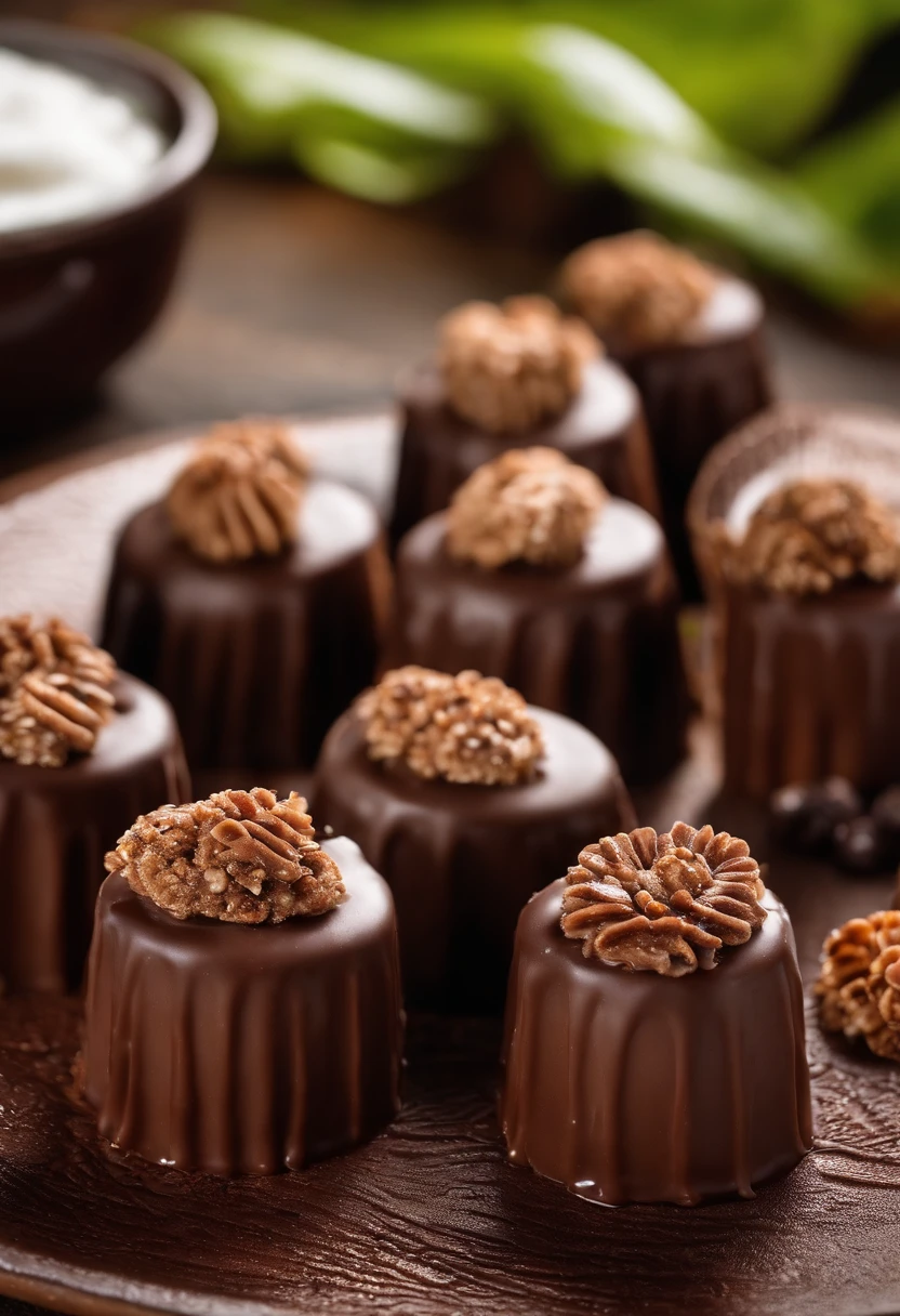 uma menina segurando uma colher, um brigadeiro na colher, uma ganache de chocolate, uma textura cremosa, glossy surface, Cor marrom escuro, Bright appearance, liso e aveludado, deliciosamente doce, mimo indulgente, Mouthwatering dessert, doce tradicional brasileiro, ricos e decadentes, Bite-sized deliciousness, iguaria artesanal, comida de festa popular, um delicioso lanche, Gooey e fudgy, Appetizing presentation, Satisfaction with Sweet Teeth, Tempting and irresistible