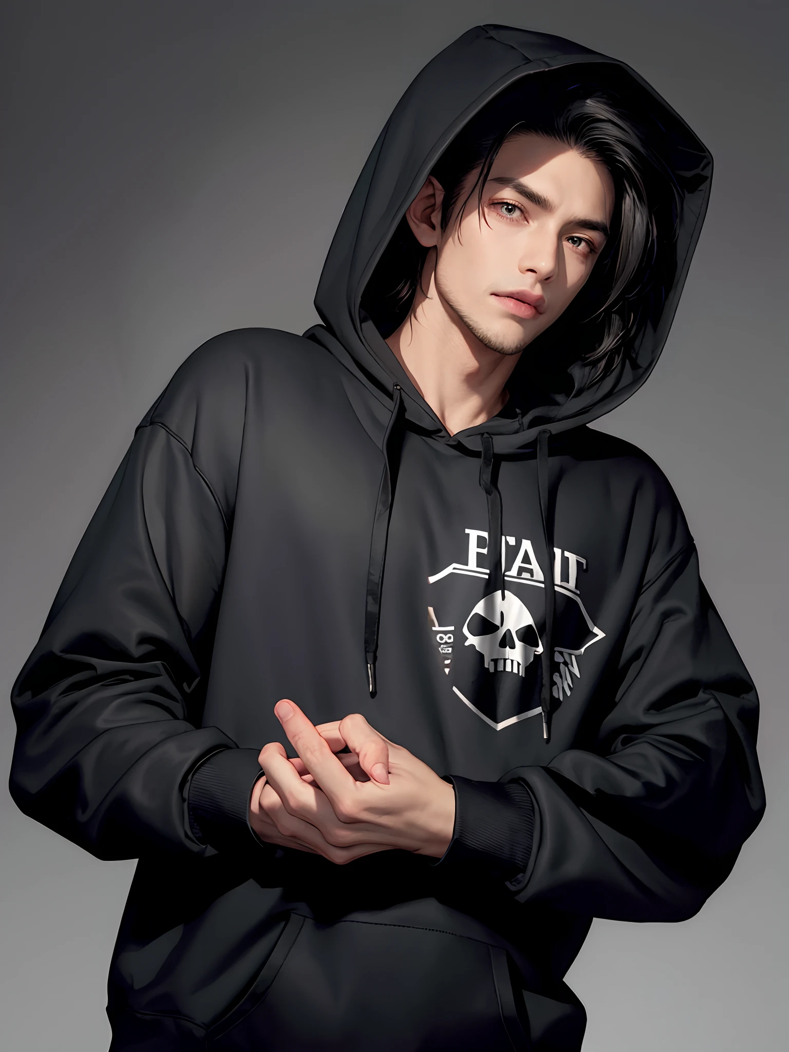 Black Fabric Hoodie