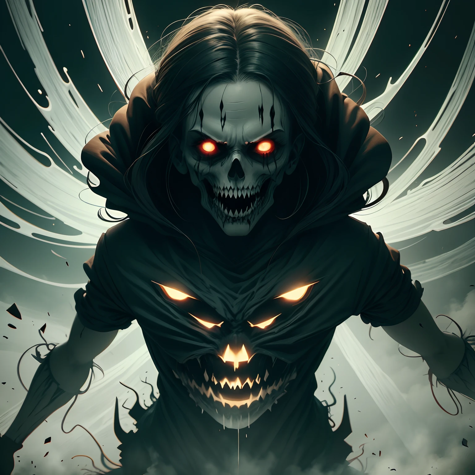 Scary theme, scary scene, horor, halloween, with no background, printable, design, fantasy, illustration, revanimated