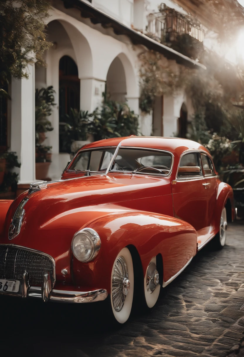 Stylish photos that decorate the room、shores、Sea view、((classic car))