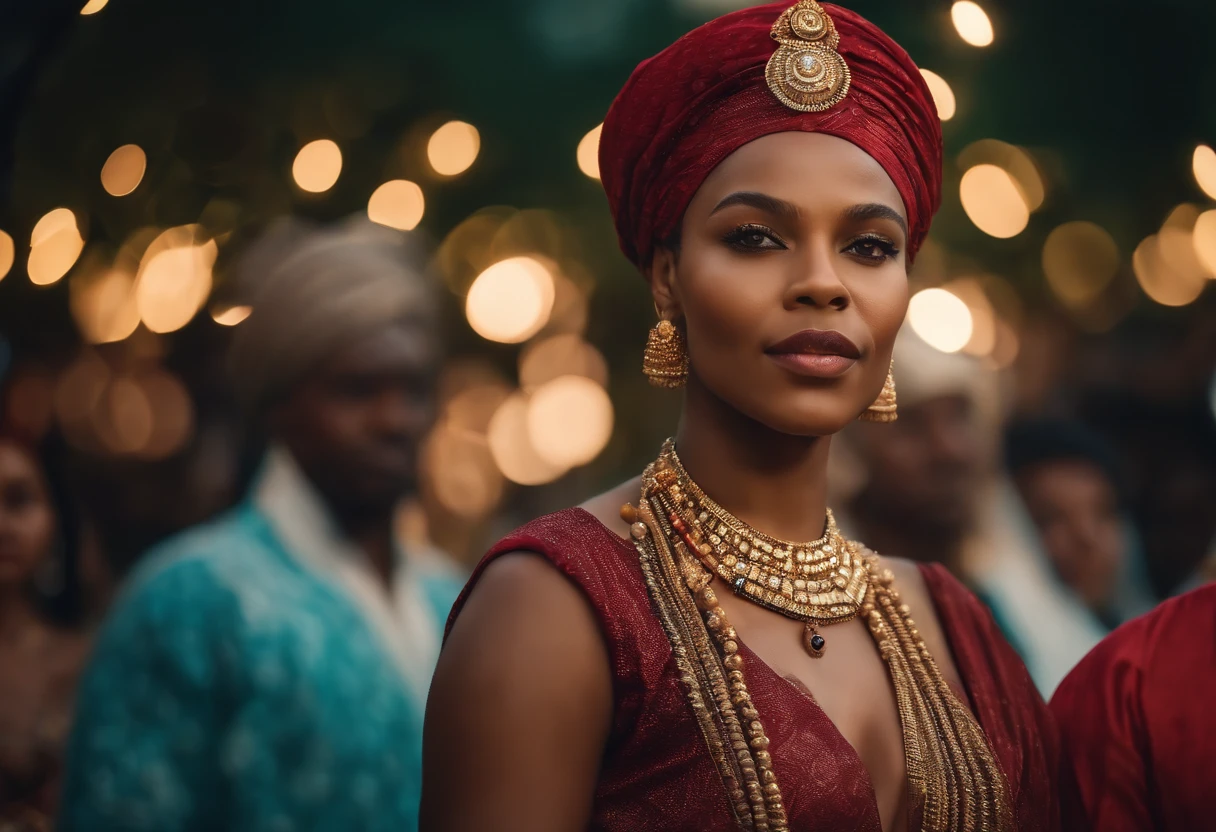 best quality,ultra-detailed,highres,masterpiece:1.2,realistic, HDR, UHD, studio lighting, extreme detail description, professional,vivid colors,bokeh,portraits,Mbappe,African roots,clash of cultures,colorful traditional outfit, wedding,stripper