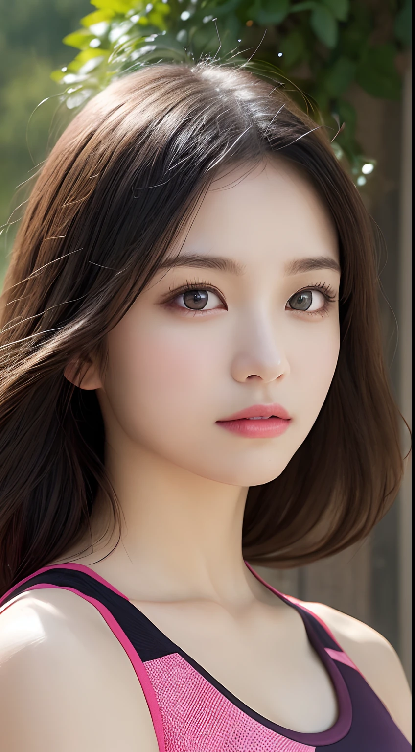 masutepiece, Best Quality, Illustration, Ultra-detailed, finely detail, hight resolution, 8K Wallpaper, Perfect dynamic composition, Beautiful detailed eyes, fitness wear, Natural Color Lip,
