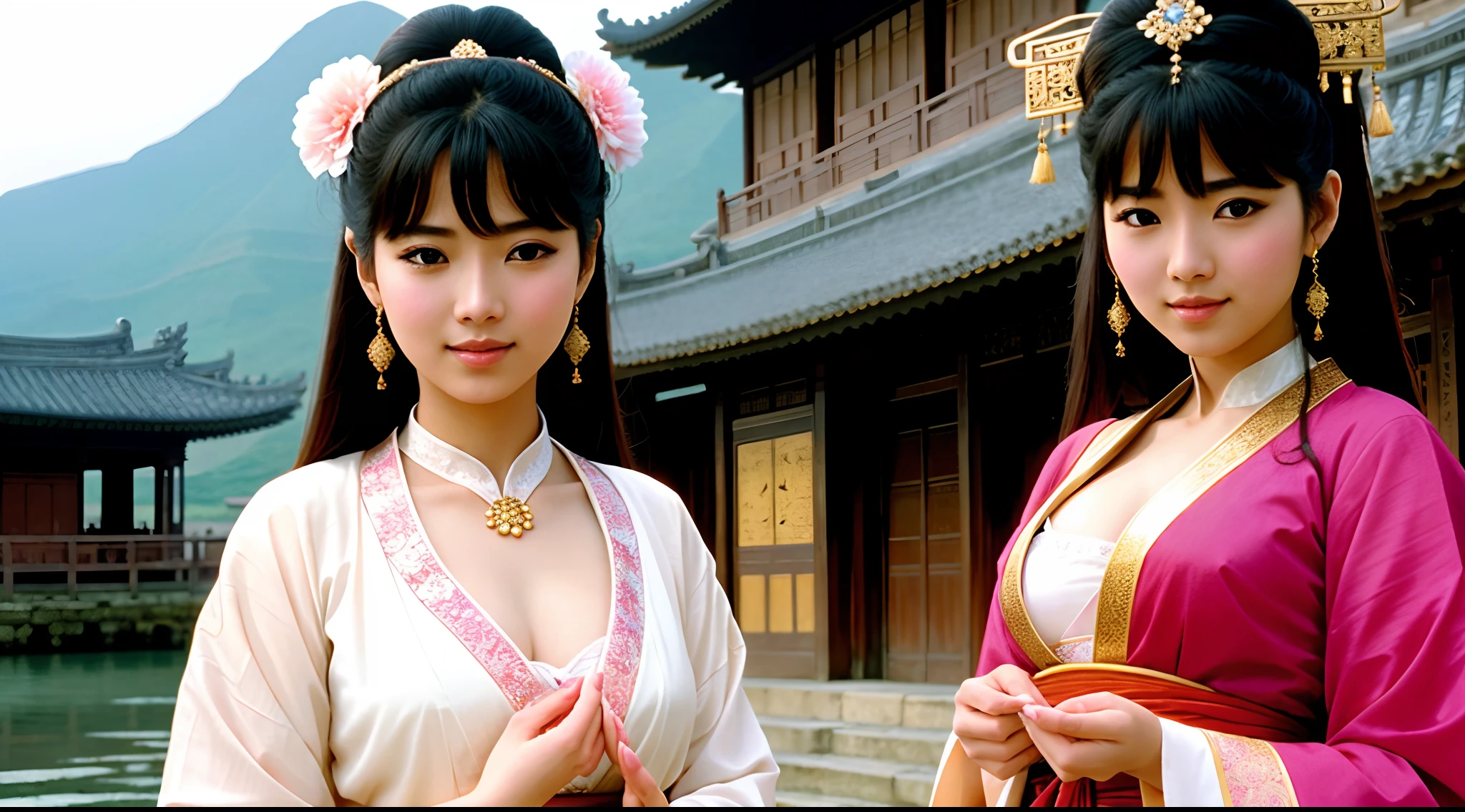 The beautiful girl of the Orient in her hands wallpaper album