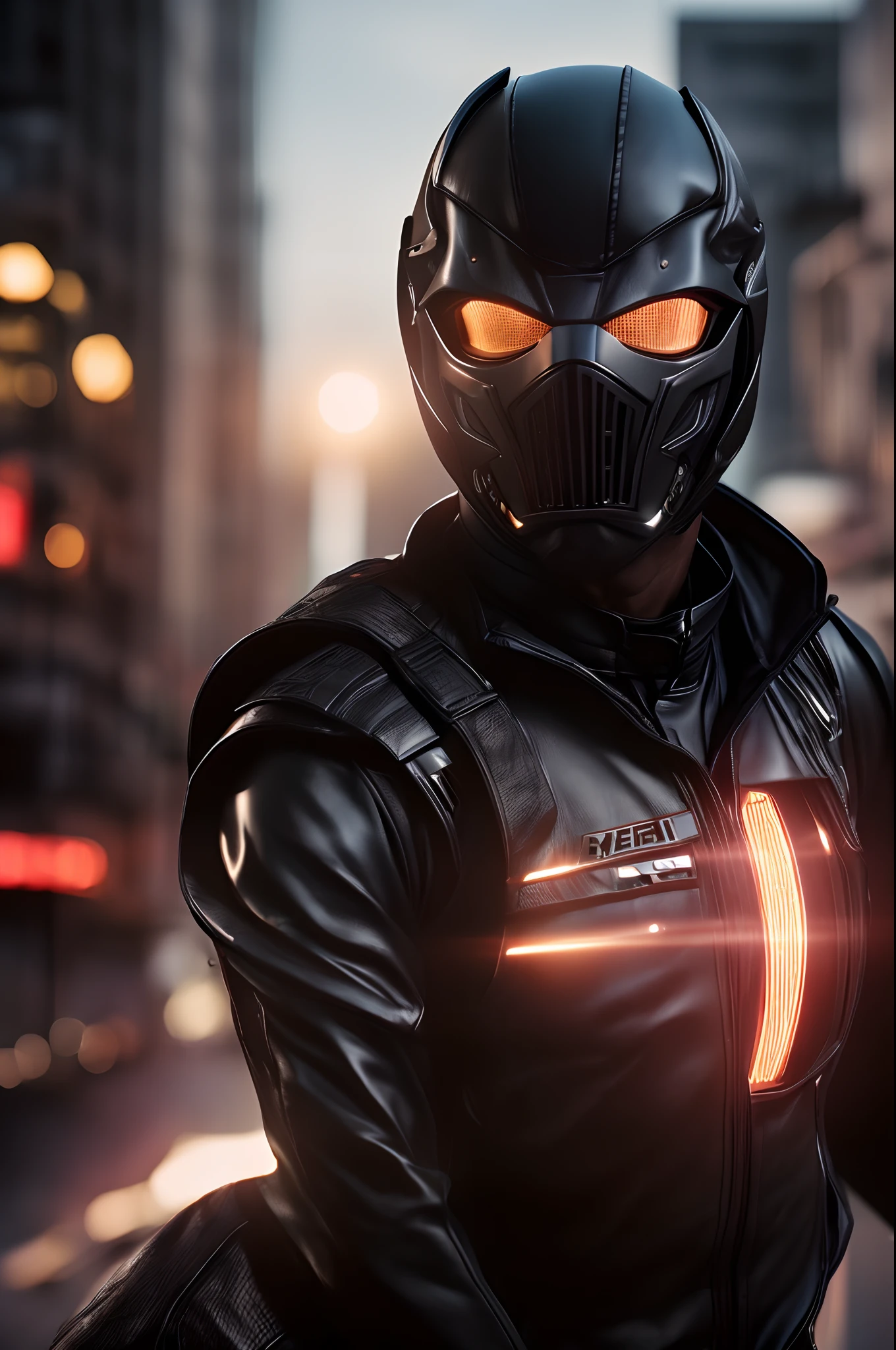 (photo realistic:1.4), (hyper realistic:1.4), (realistic:1.3), (smoother lighting:1.05), (increase cinematic lighting quality:0.9),Masked Rider Black,cinematic,close-up