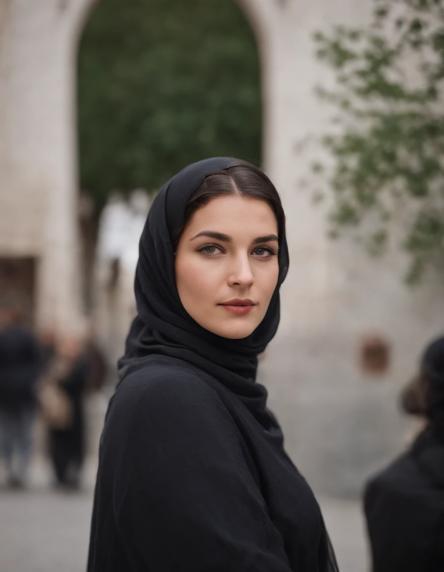 Eine Frau, that is on the street in Turkey, Moschee, Multikulturalismus, Sigma 85mm F/1.4 DG HSM Art, Turkey Language School, Nackte Ehrlichkeit,blaue Augen, schwarzes Haar