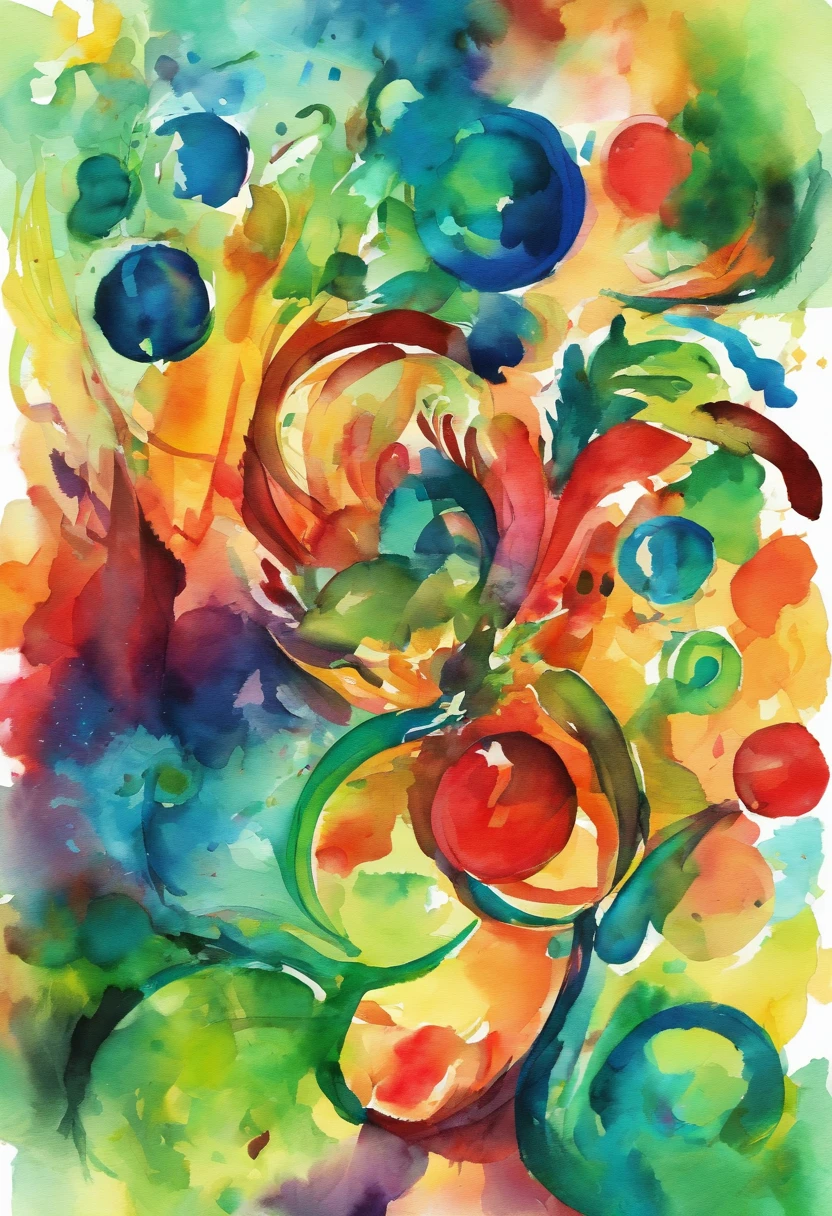 3d watercolor abstract,Dark background,high resolution,High quality,Colorful,Green,Red,Blue