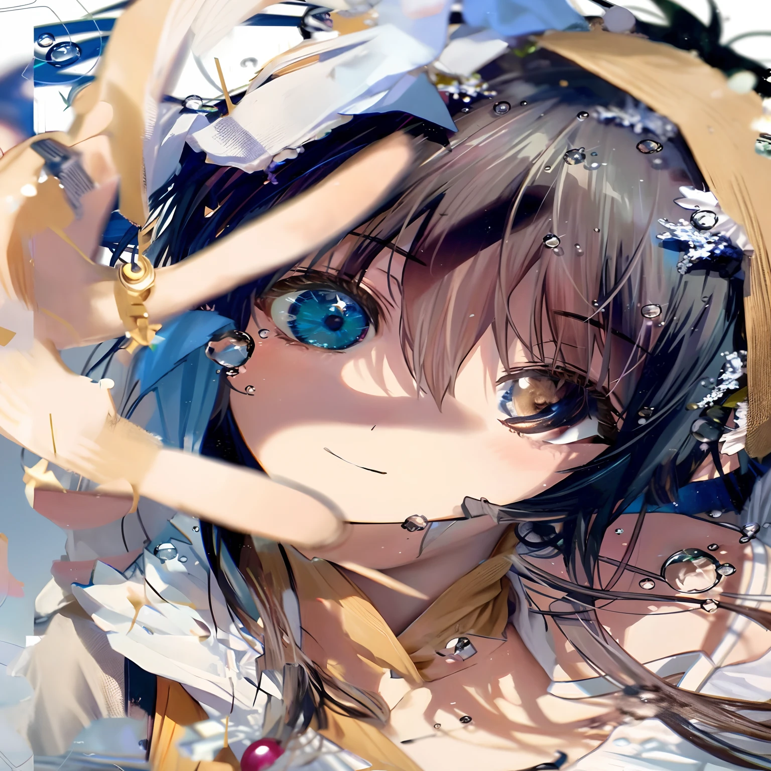 Remove the text、A golden eye、Gem earring、Remove the scarf、Remove the garland、