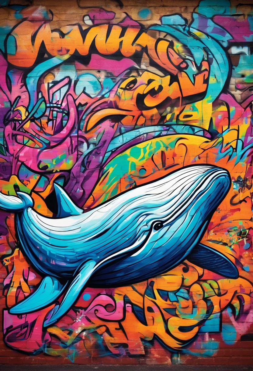 Prompt: graffiti, whale, full picture, high resolution high contrast
