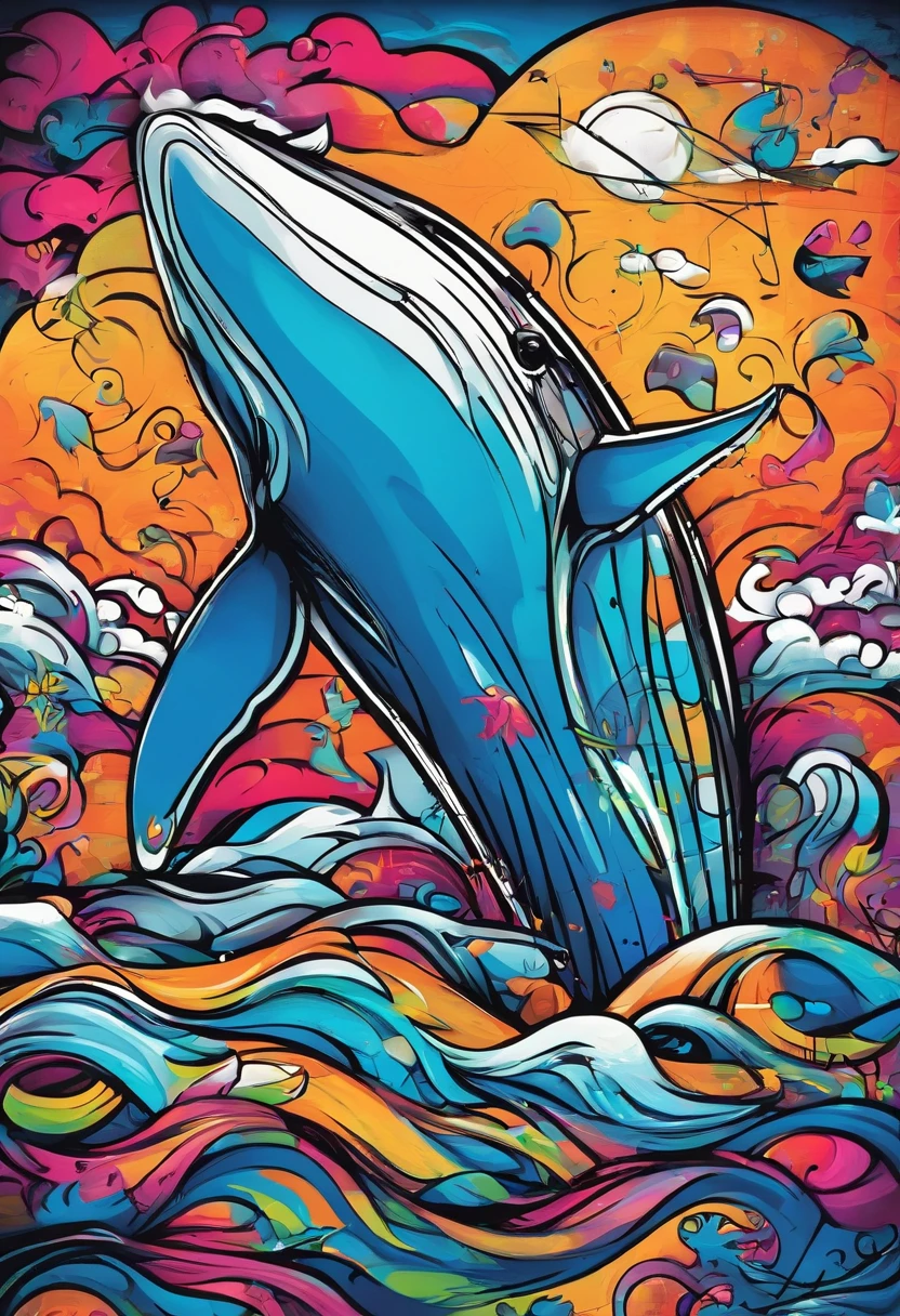 Prompt: graffiti, whale, full picture, high resolution high contrast