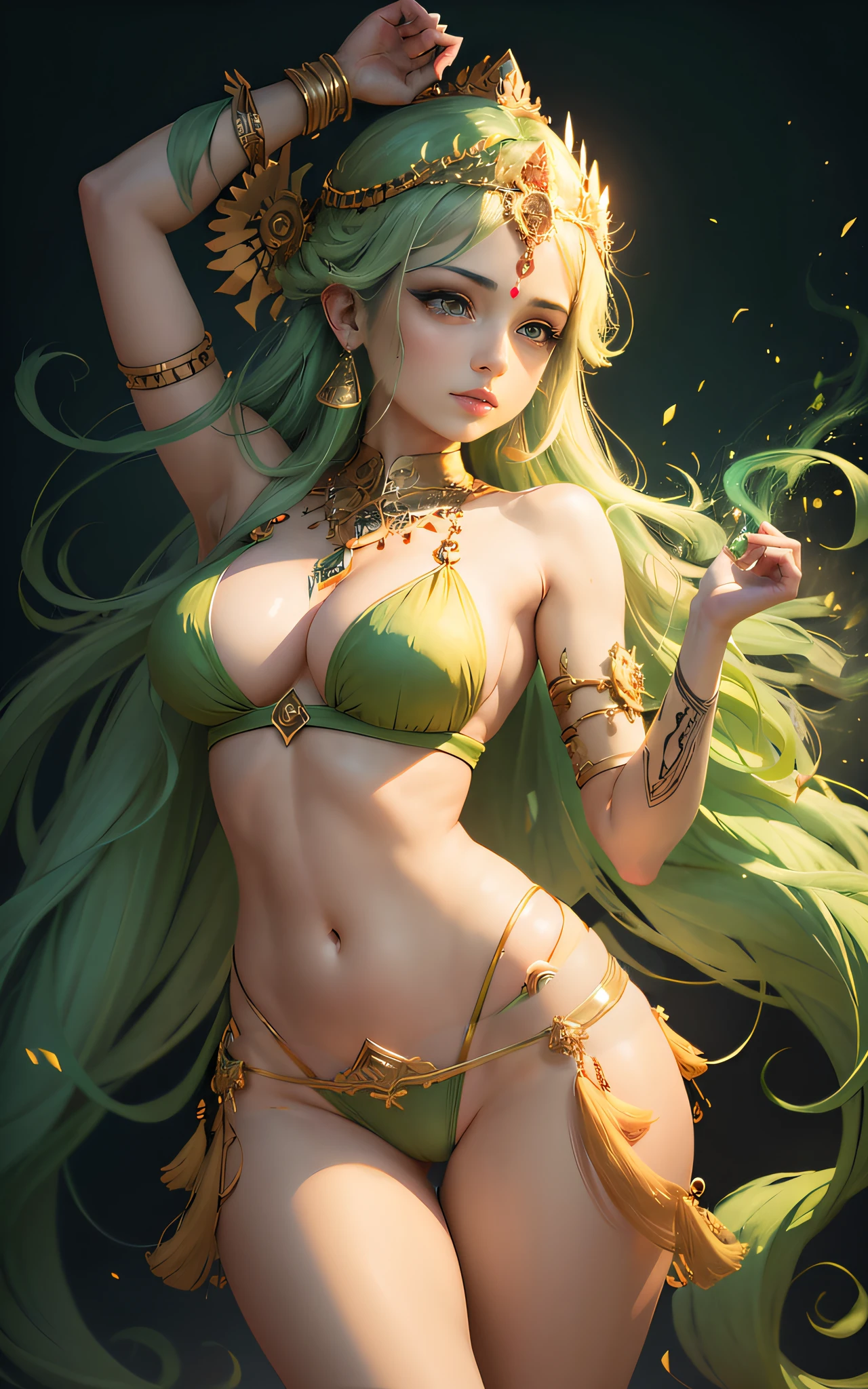 Your panties are only supposed to be golden, without greenery.
