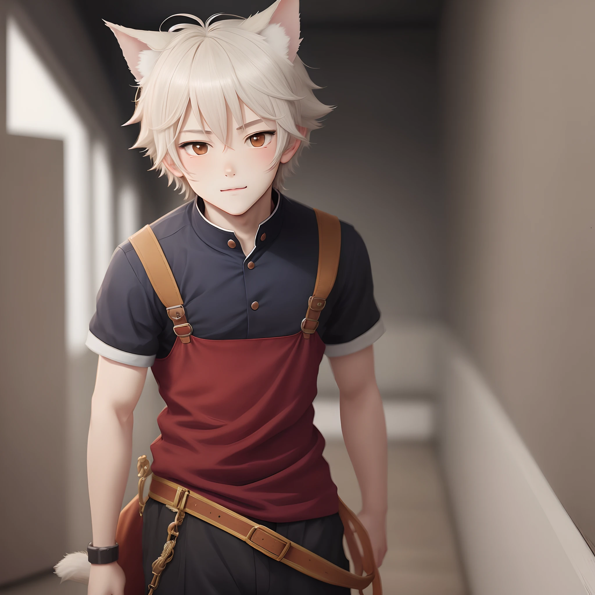 Anime boy with dog ears and tail