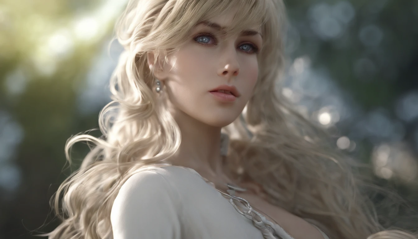 ((Masterpiece, Best quality)), (1girll), (Solo), (female focus), Yoru (Chainsaw man),(Very detailed face, Real image, Realistic white skin, Realistic body, Intricate details), Machine whole body, focus onface, Brunette tying, Long hair, scary look, White Pinafort dress, shirt, Neck ribbon, Large breasts