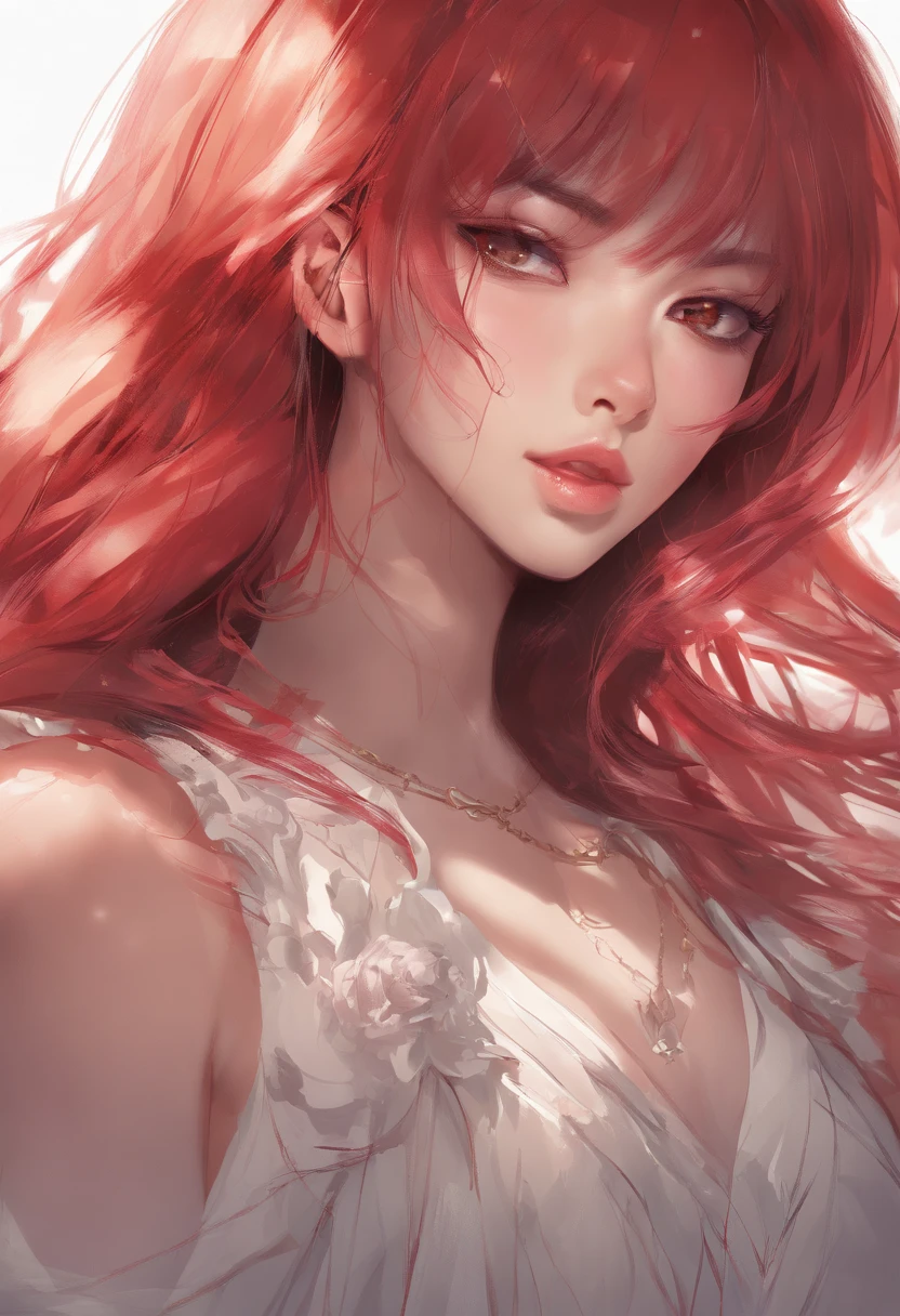 (best quality,highres,masterpiece:1.2),ultra-detailed,(realistic:1.37),lalisa with red hair,beautiful detailed eyes,beautiful detailed lips,extremely detailed eyes and face,longeyelashes,1girl,long red hair flowing,fierce expression,stylish outfit,fashionable accessories,striking pose,vivid colors,portraits,studio lighting,bokeh,subtle warm color tones,soft natural light