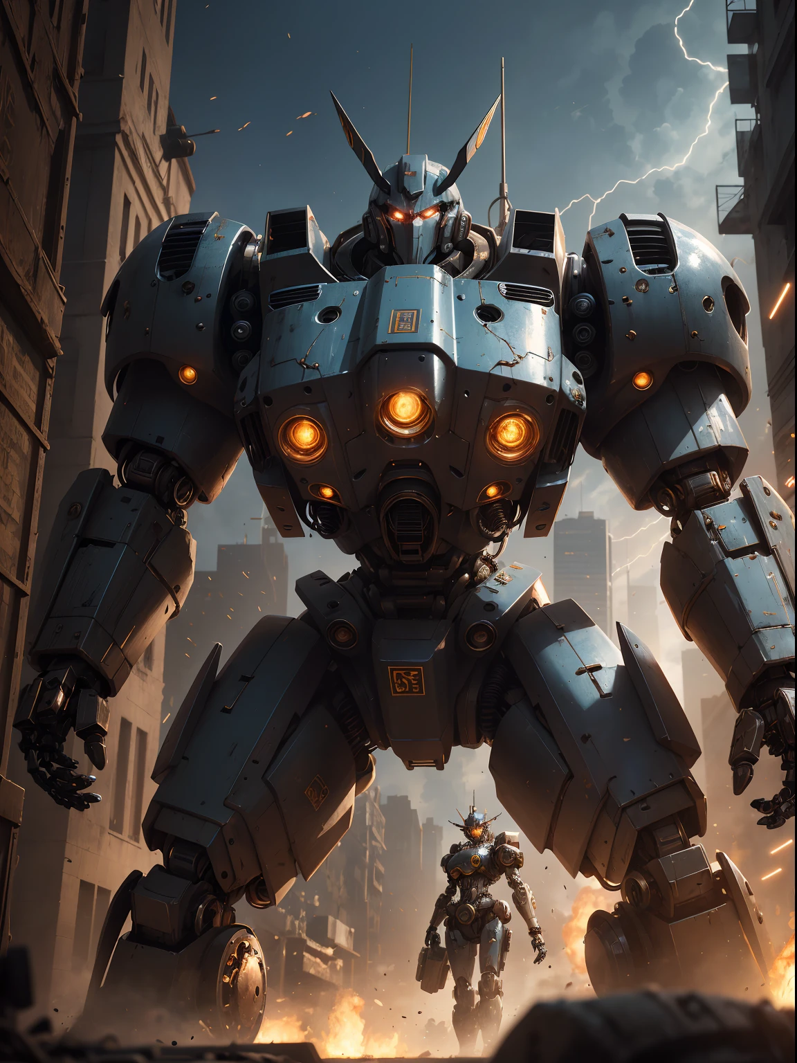 Mechanical steampunk-style mecha, made from mechanical parts, (mecha body), (mecha limbs), ((detailed face)),  ((looking at camera)), cowboy shot, cybernetics and servo motors, insane detail, ((dynamic pose)), cinematic lighting, steampunk background.