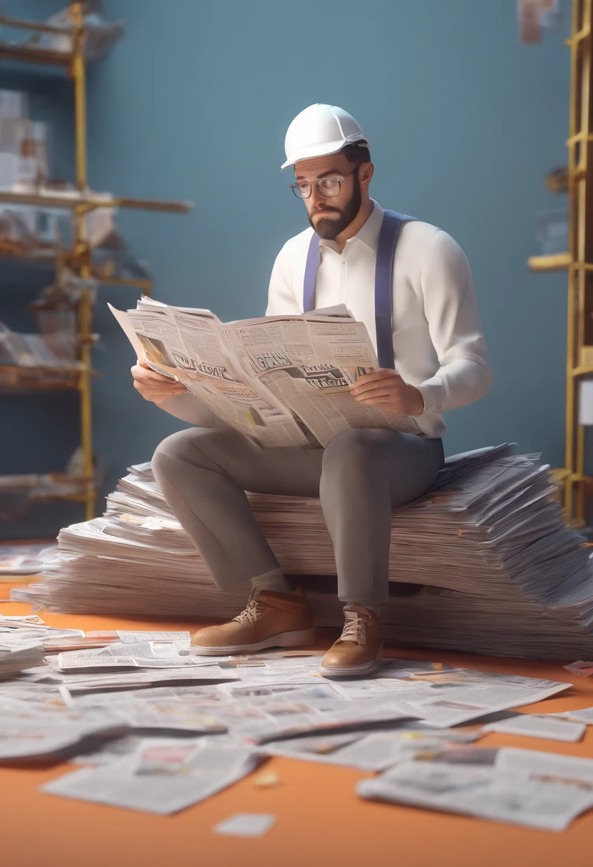 Man looking down at a news paper that says NFTs are dead the guy looks sad there ethereum coins raining