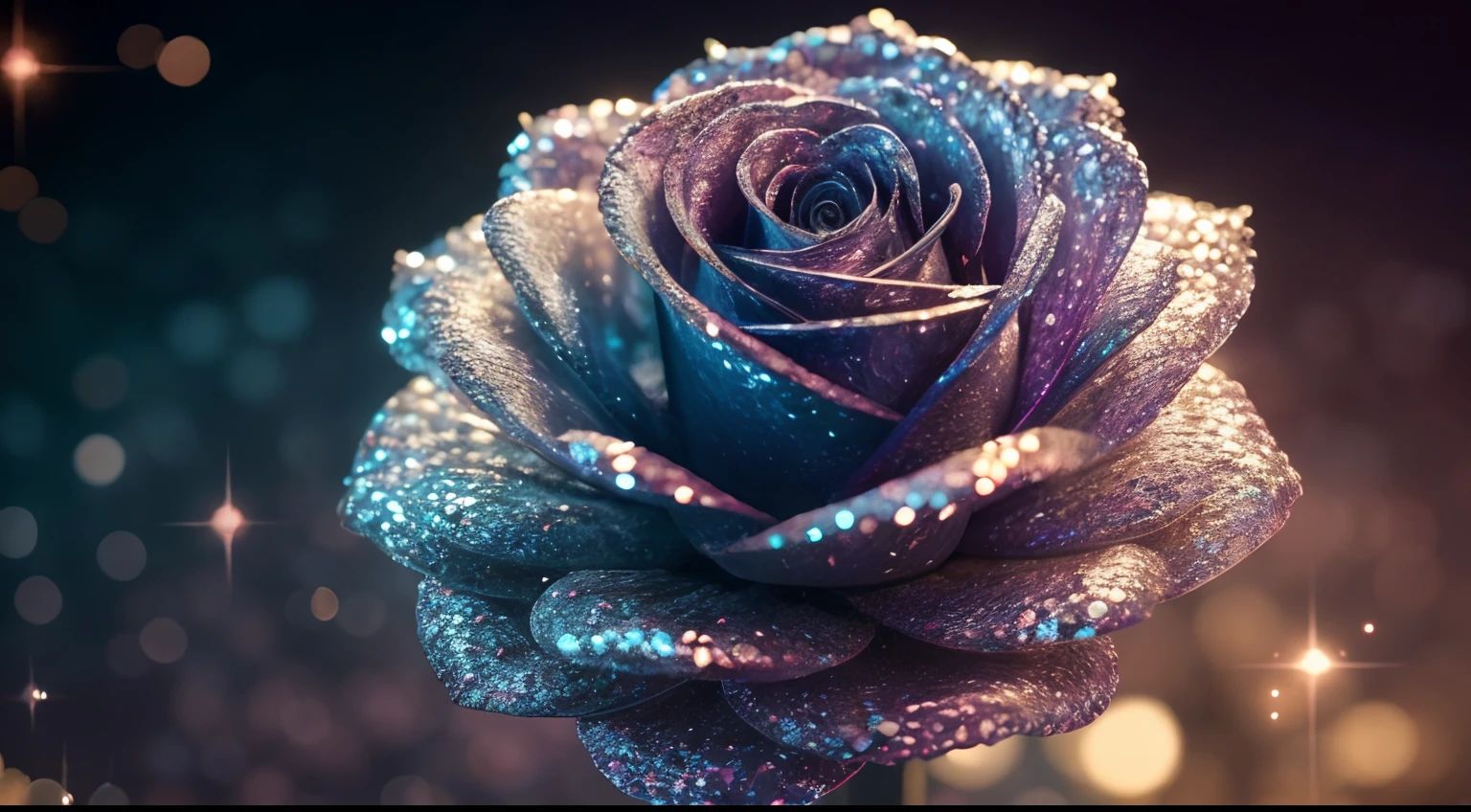 Crystal rose， fanciful, galaxias, cleanness, glittery, glittery, Splendor, Colorful, Amazing photography, dramatic  lighting, photo-realism, ultra - detailed, 4K, depth of fields, A high resolution