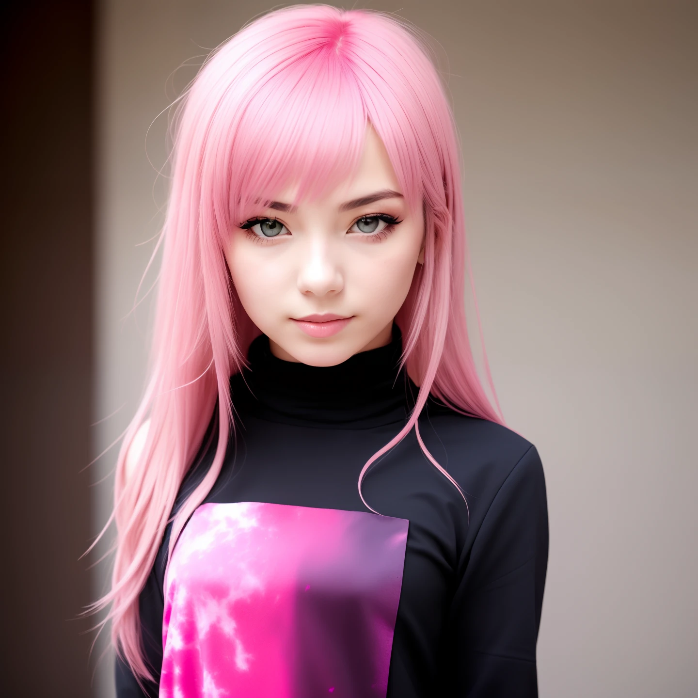 Pink-haired girl，nakeness