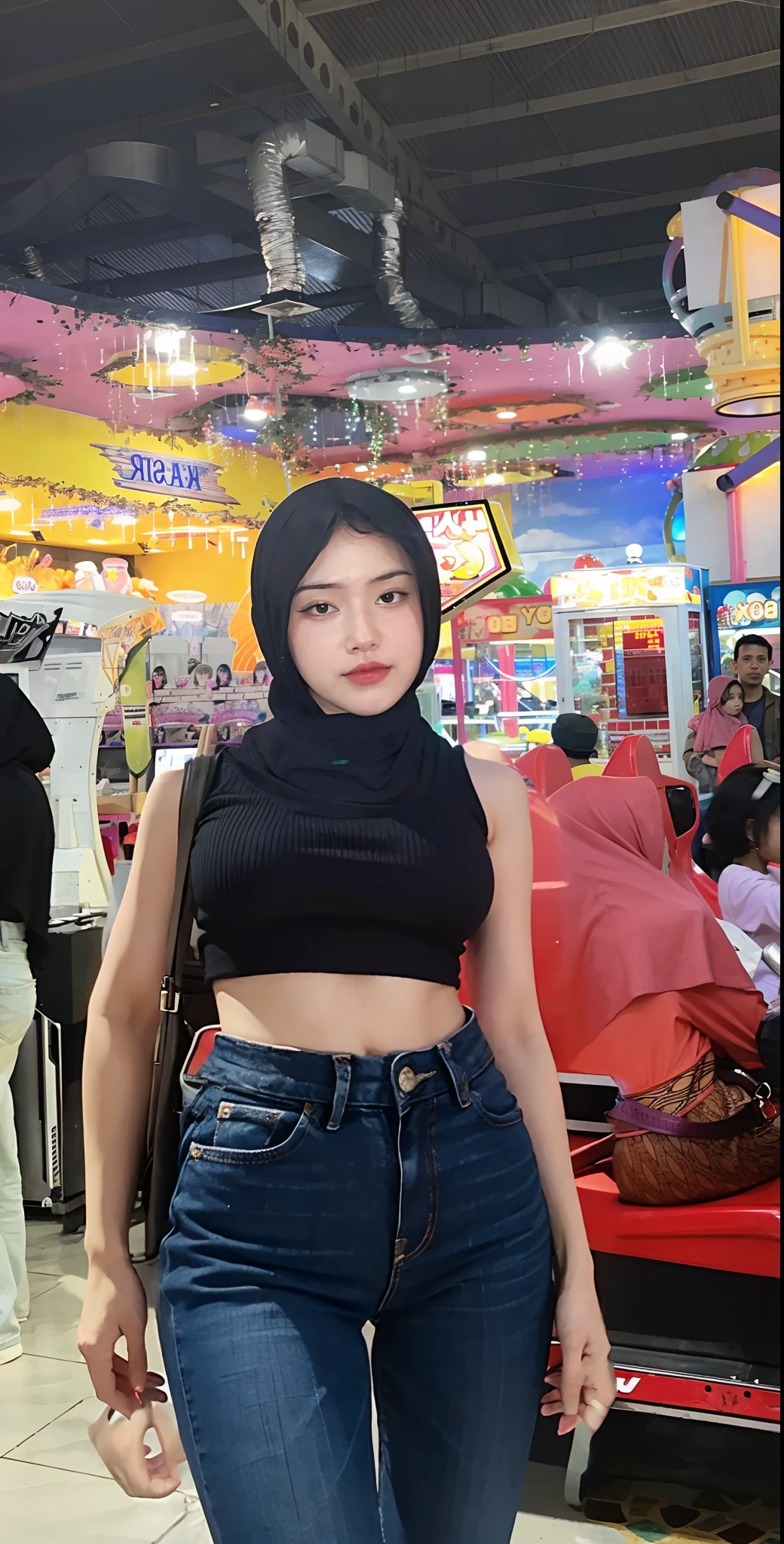 tank top crop, short tight jeans