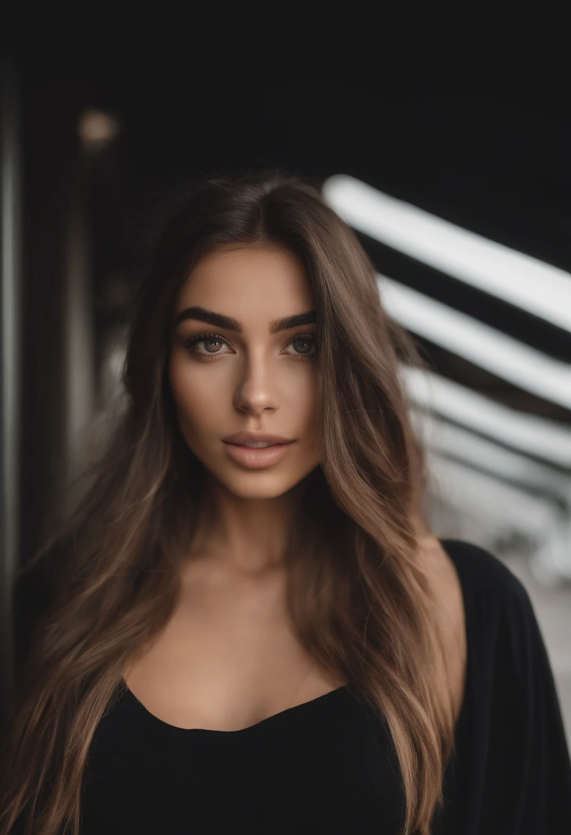 Femme arafed, fille sexy aux yeux bruns, Portrait Sophie Mudd, cheveux bruns et grands yeux, Selfie d'une jeune femme, Violet Myers, sans maquillage, maquillage naturel, Turn to look at the camera, Visage avec Artgram, Maquillage subtil, Superbe photo du corps entier, en discotheque, cul sexy, fesses mignonnes, marche dans la rue