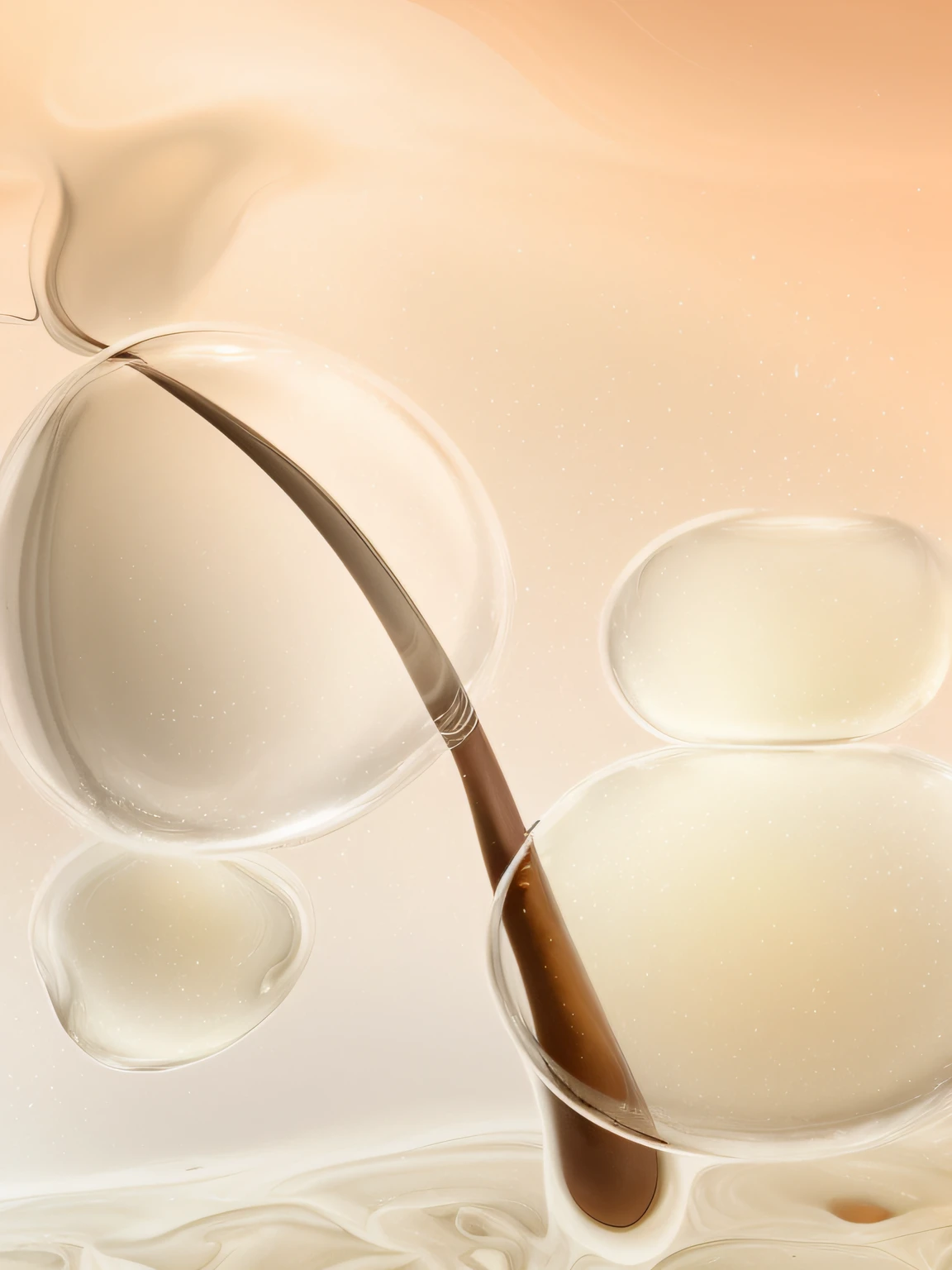 There are hair roots inside, soft organic abstraction, digitial painting, ultradetailed digital painting, bubbling skin, Transparent skin, Digital painting of details, abstract liquid, oc rendered, high quality topical render, abstract conceptual, abstract conceptual, smooth rounded shapes, smooth round shapes, Translucent skin,8K