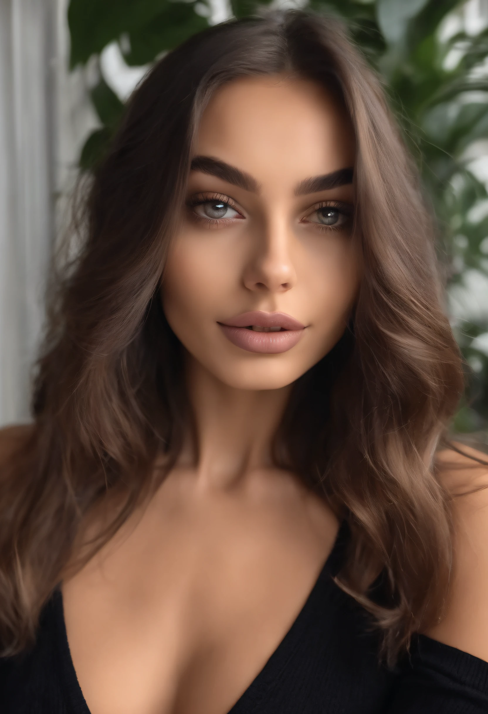mulher nua arafed totalmente , com olhos castanhos, ultra realistic, meticulosamente detalhado, Retrato Sophie Mudd, cabelos castanhos e olhos grandes, selfie de uma jovem mulher, Olhos de Dubai, Violeta Myers, sem maquiagem, maquiagem natural, Looking directly at the camera, Rosto com ArtGram, maquiagem sutil, impressionante tiro de corpo inteiro ajoelhado na cama, no quarto, medium to large bust