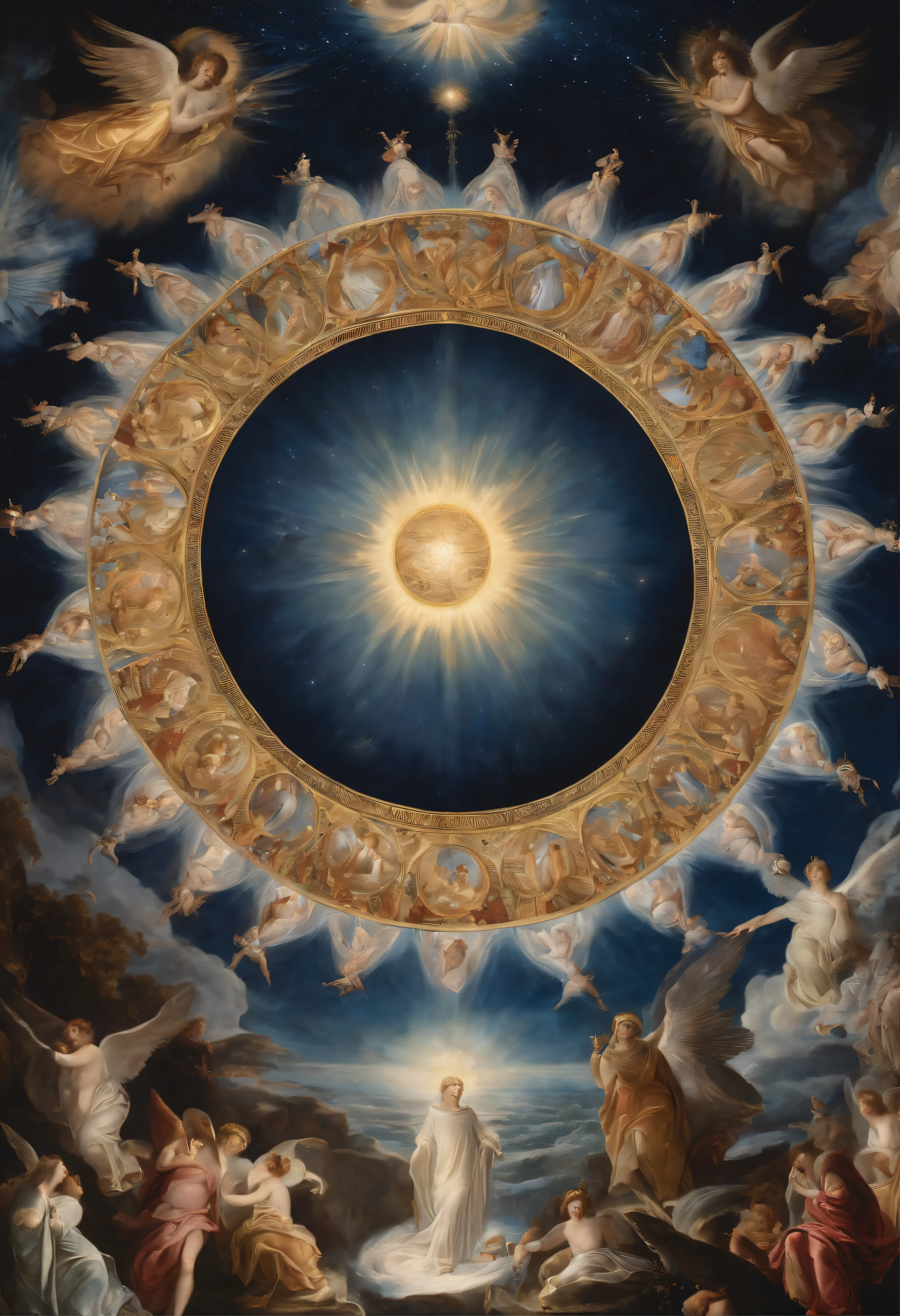 Dante's Divine Comedy, Kingdom of the Ninth Heaven: Crystalline celestial sphere. Angels live. It shows the perfection of love for God.