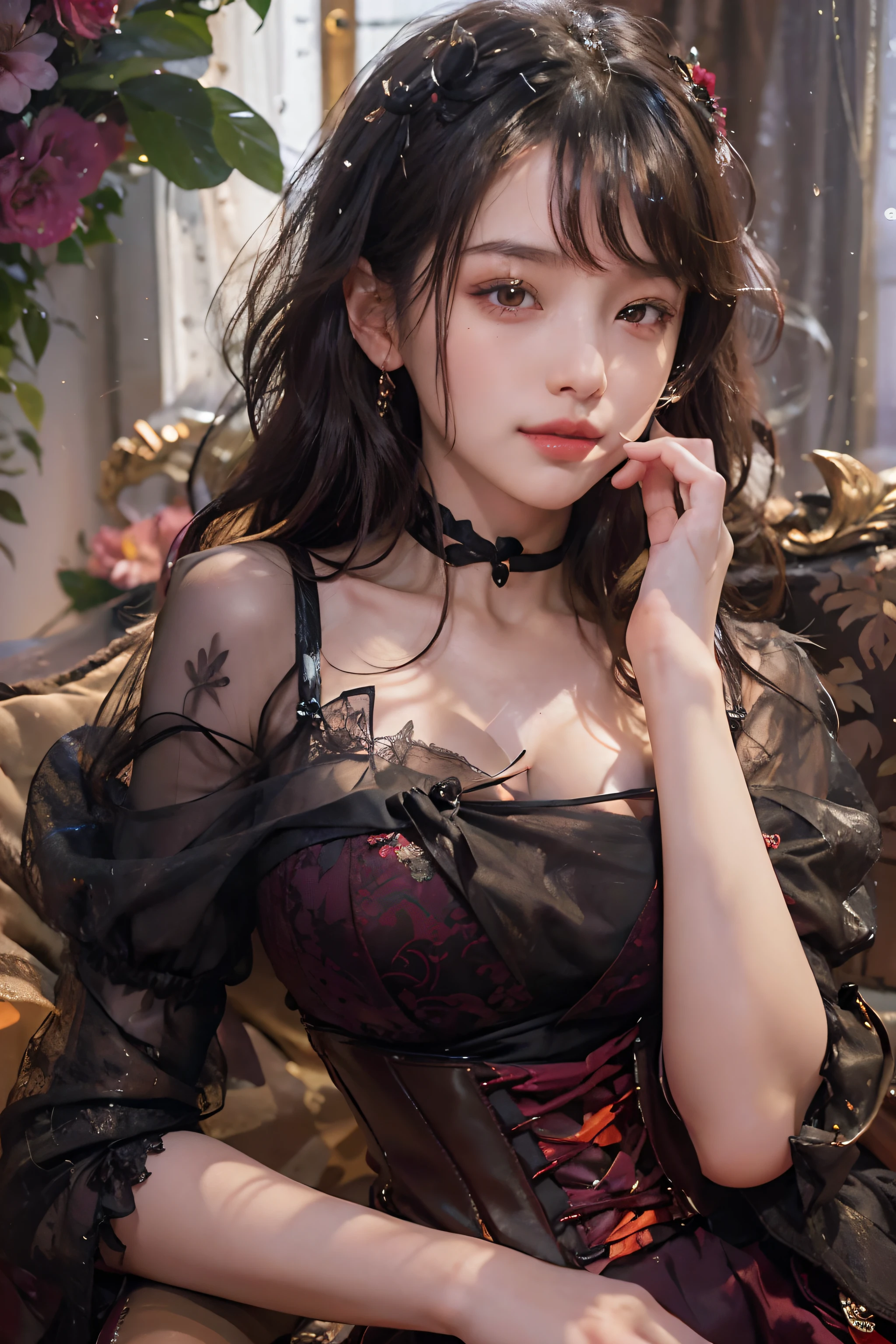 (((flat chest))),((1 girl)),((solo)),((highest quality)), (masterpiece),((High resolution)),beautiful 14 years old girl,model,Japanese, Single-lens reflex camera, Lolita,luxurious study,flower luxury decoration,pink underwear,movie lighting